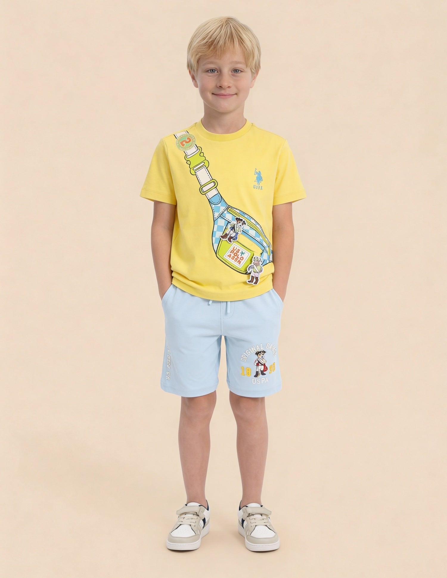 Graphic Printed Regular Fit T-Shirt Light Yellow - U.S. Polo Assn. India | Large