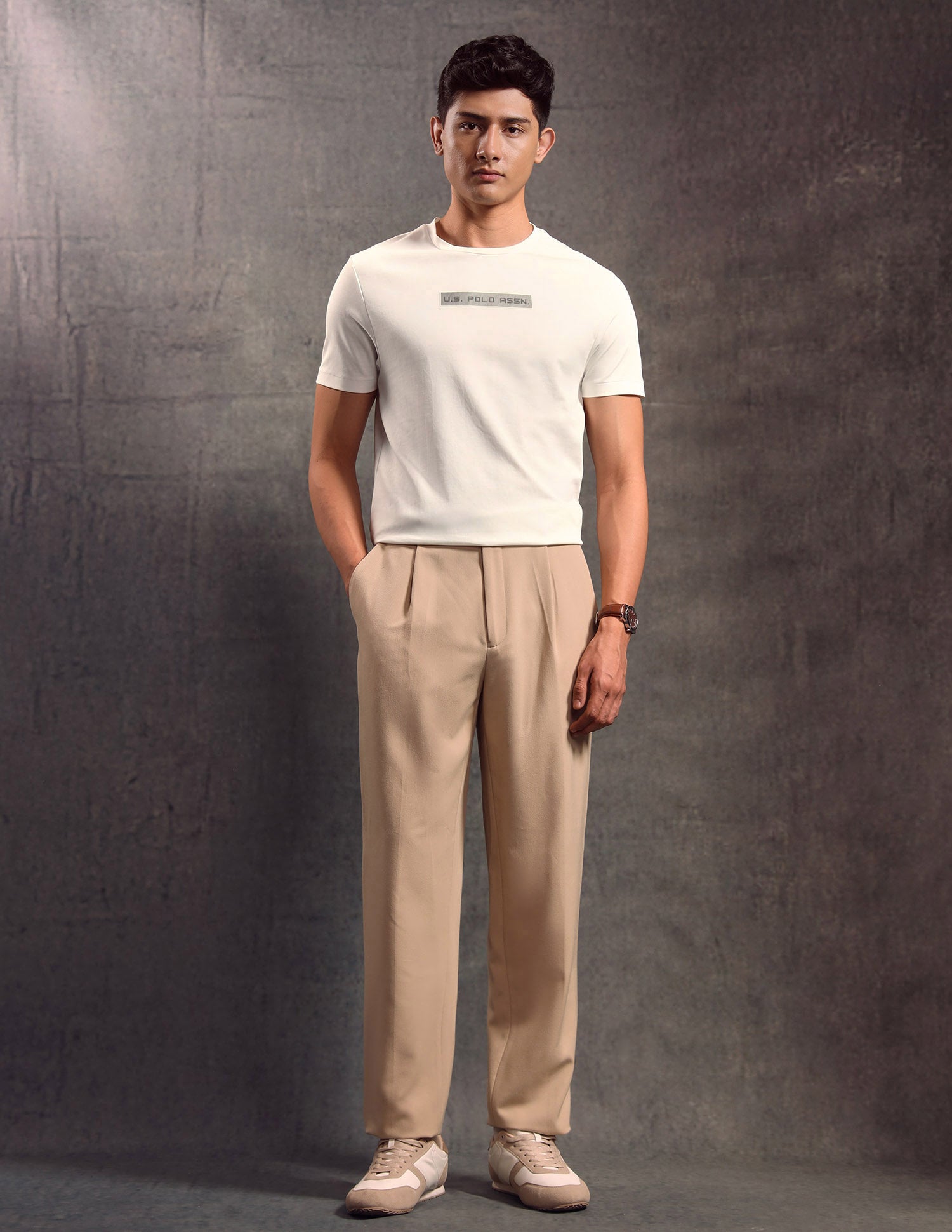 Solid Regular Fit T-shirt Ivory - U.S. POLO ASSN. | Large