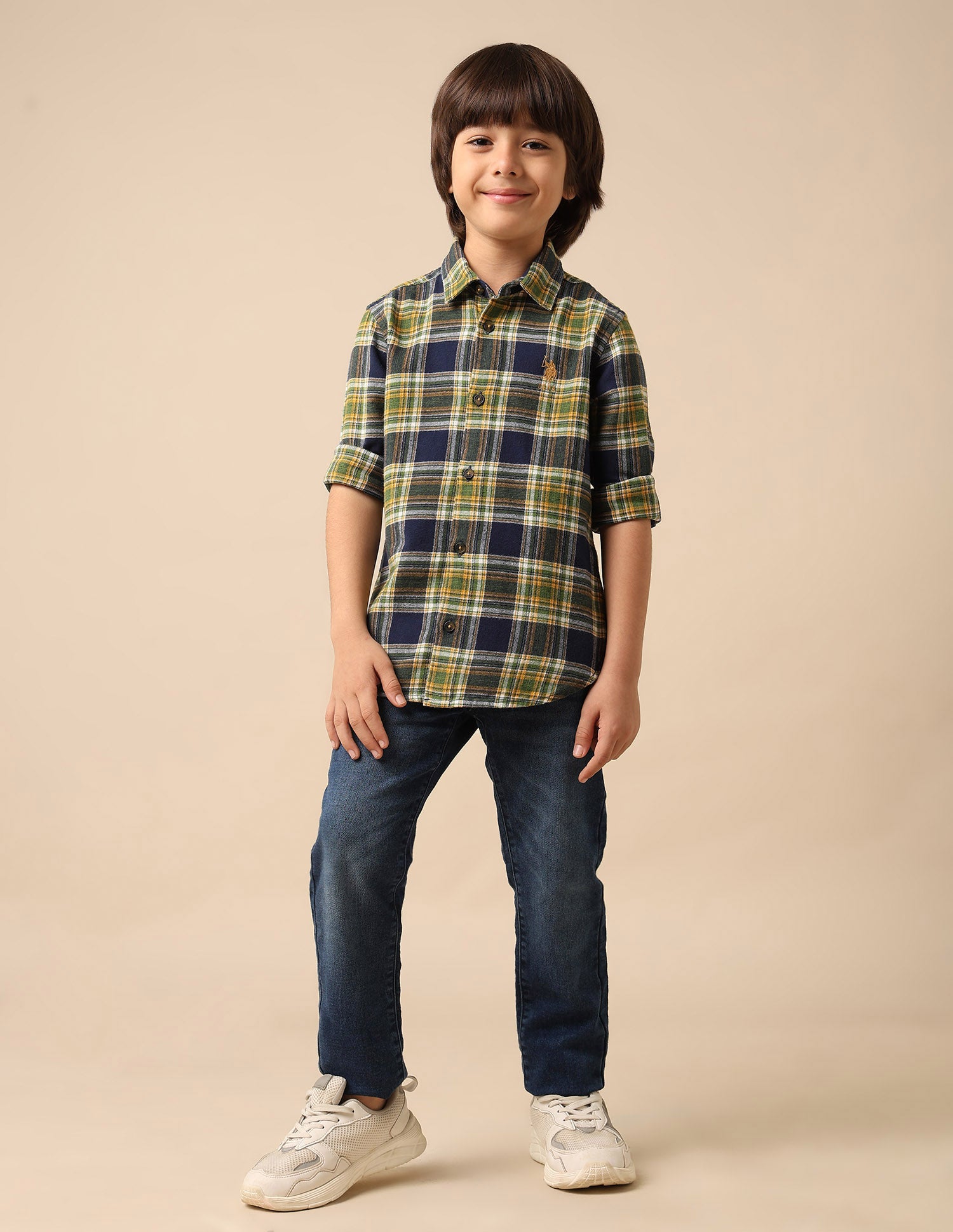 Boys All Over Printed Twill Shirt Navy - U.S. POLO ASSN. | Large