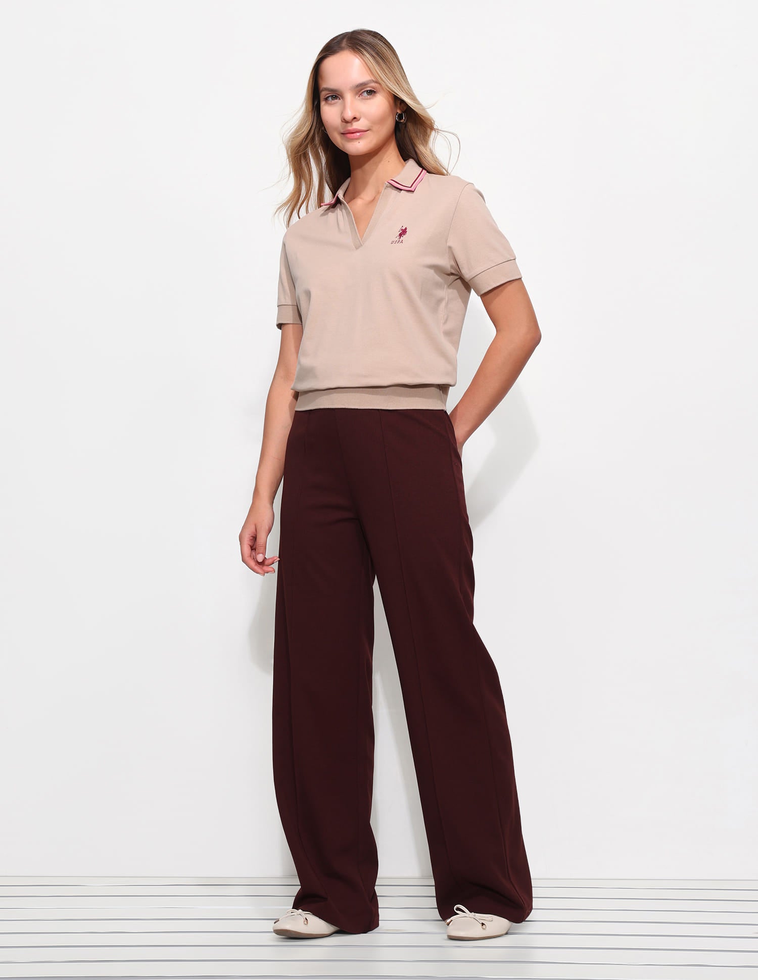 Relaxed Fit Solid Polo Shirt Brown - U.S. Polo Assn. India | Large