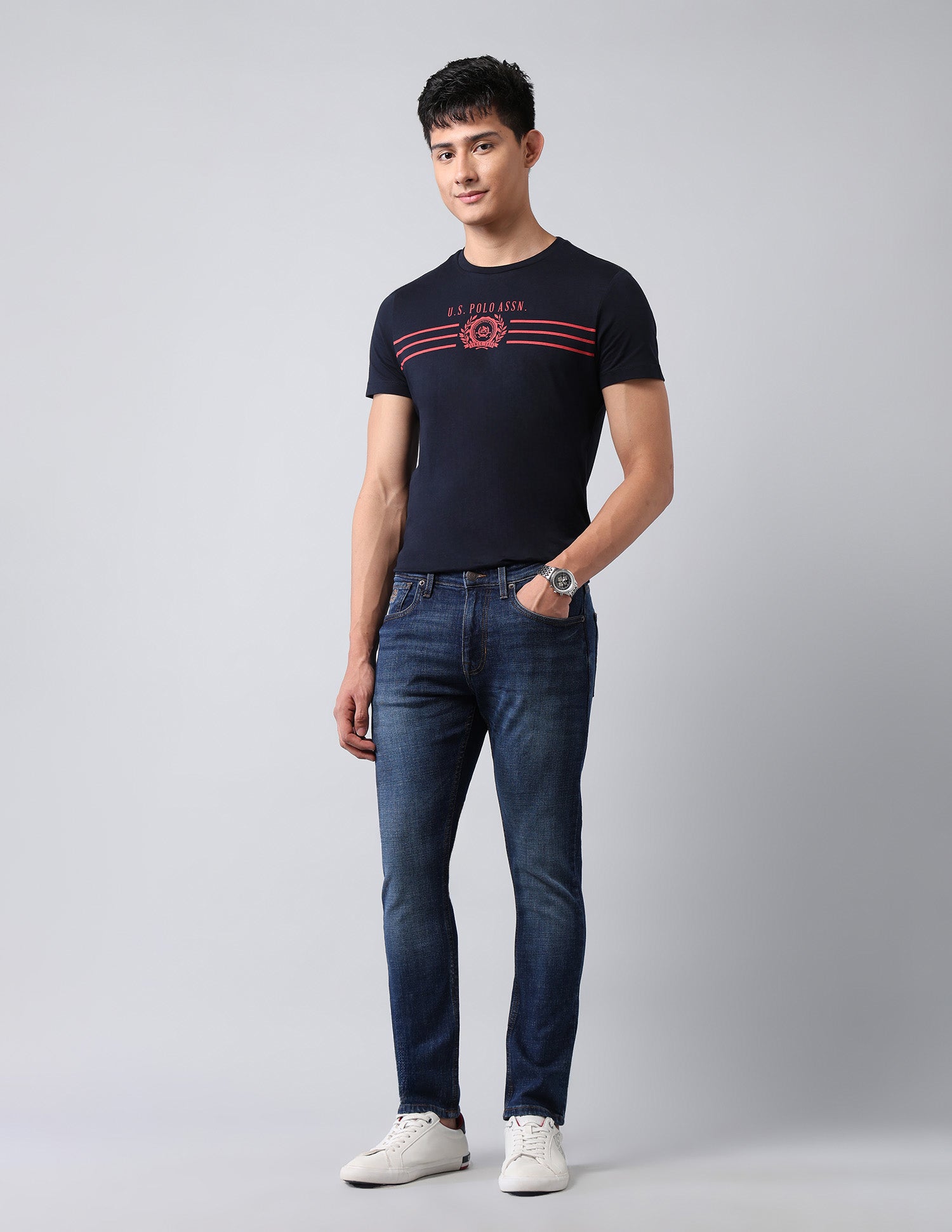 Henry Tapered Fit Blue Jeans Dark Blue - U.S. Polo Assn. India | Large
