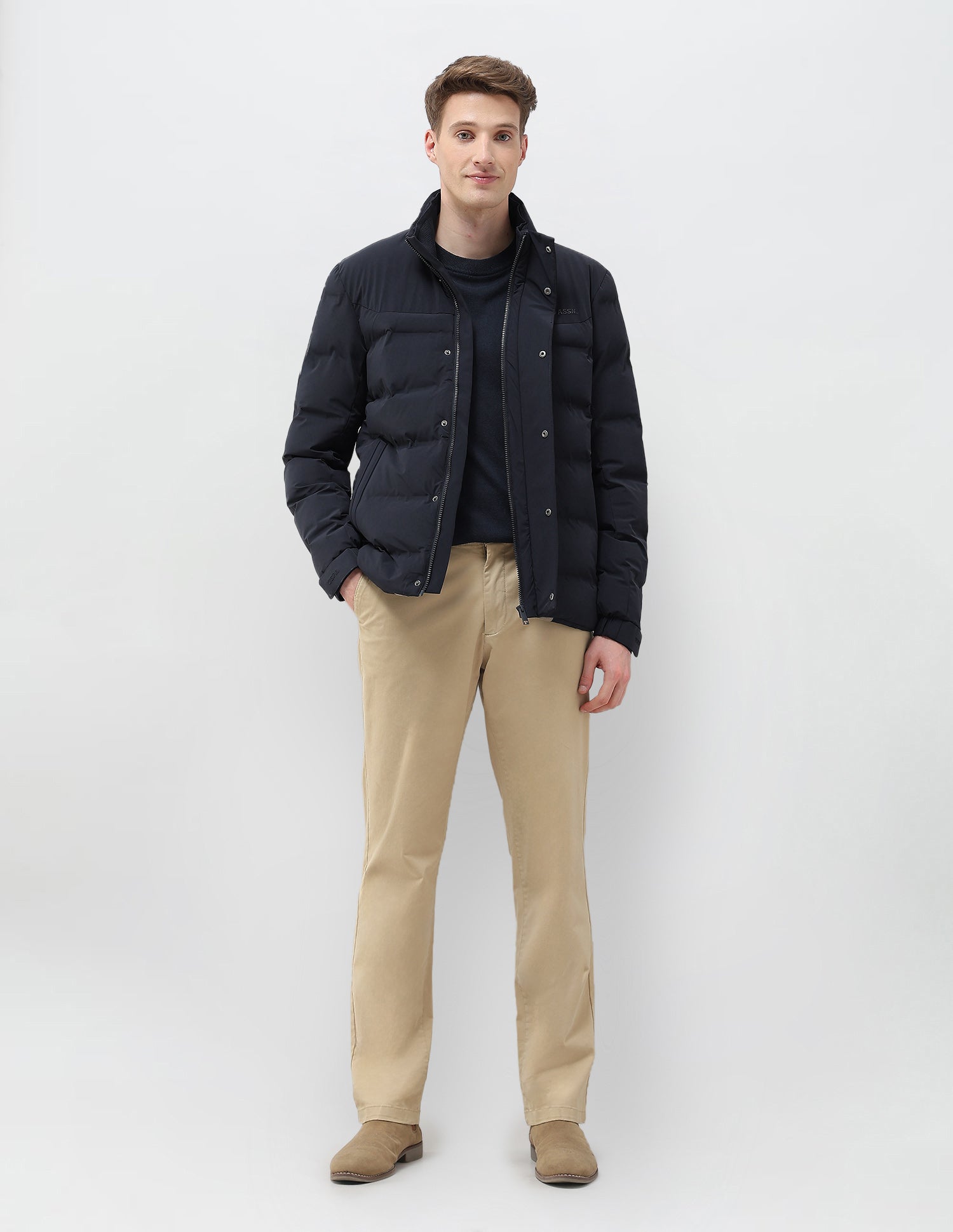 High Neck Regular Fit Smartheat Jacket Navy - U.S. POLO ASSN. | Large