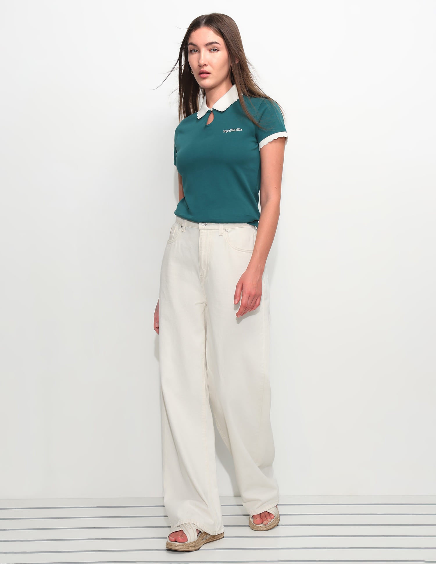 Regular Fit Solid Polo Shirt Green - U.S. Polo Assn. India | Large