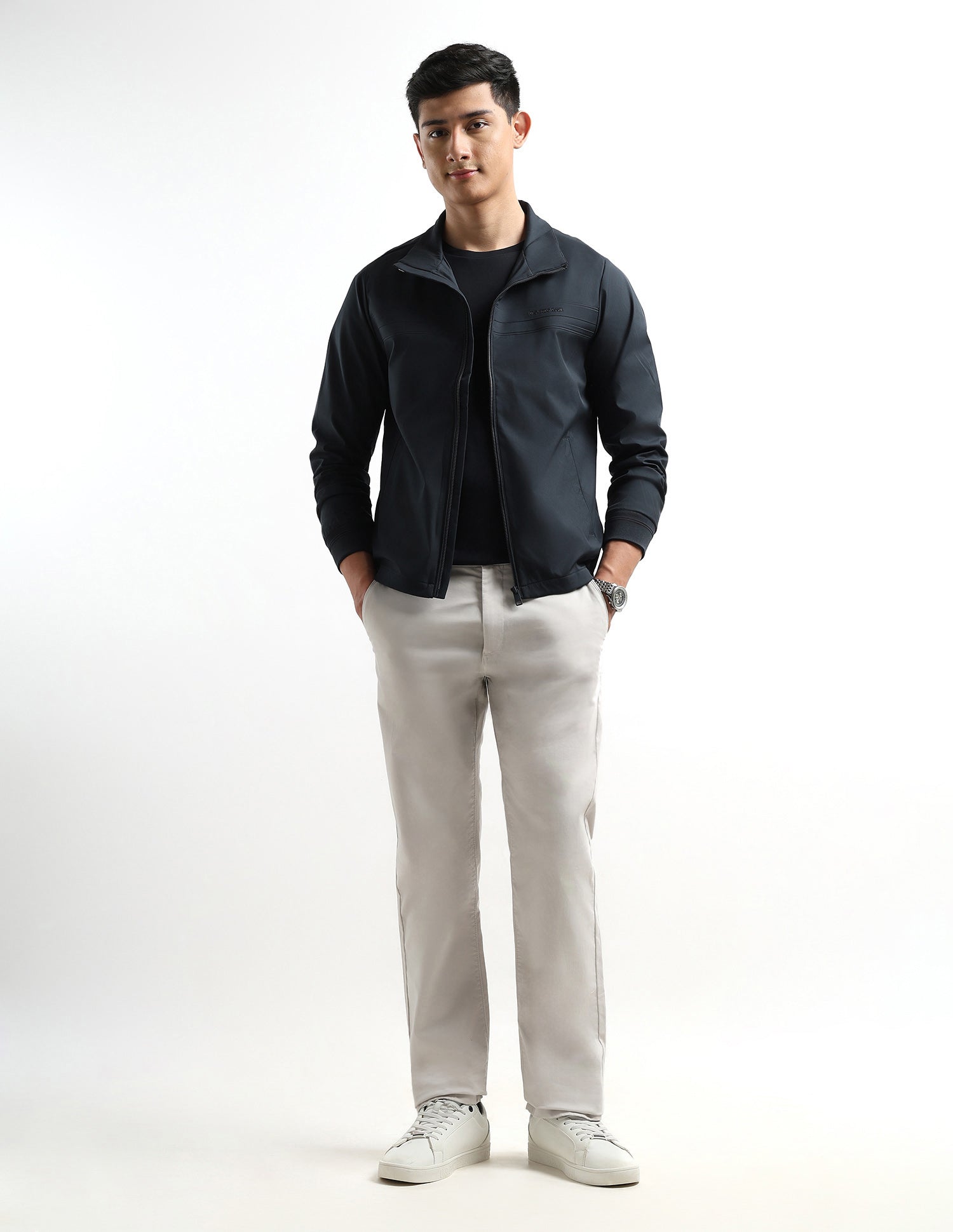 Solid Regular Fit Jacket Navy - U.S. POLO ASSN. | Large