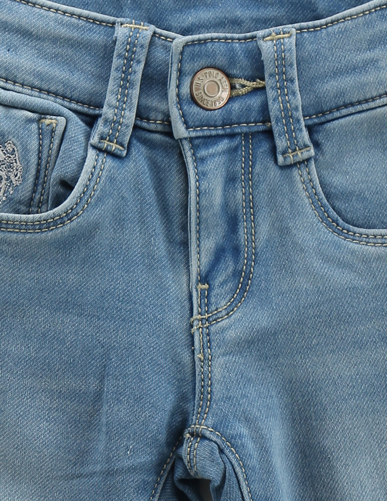 Boys Slim Fit Blue Jeans Blue - U.S. Polo Assn. India | Large
