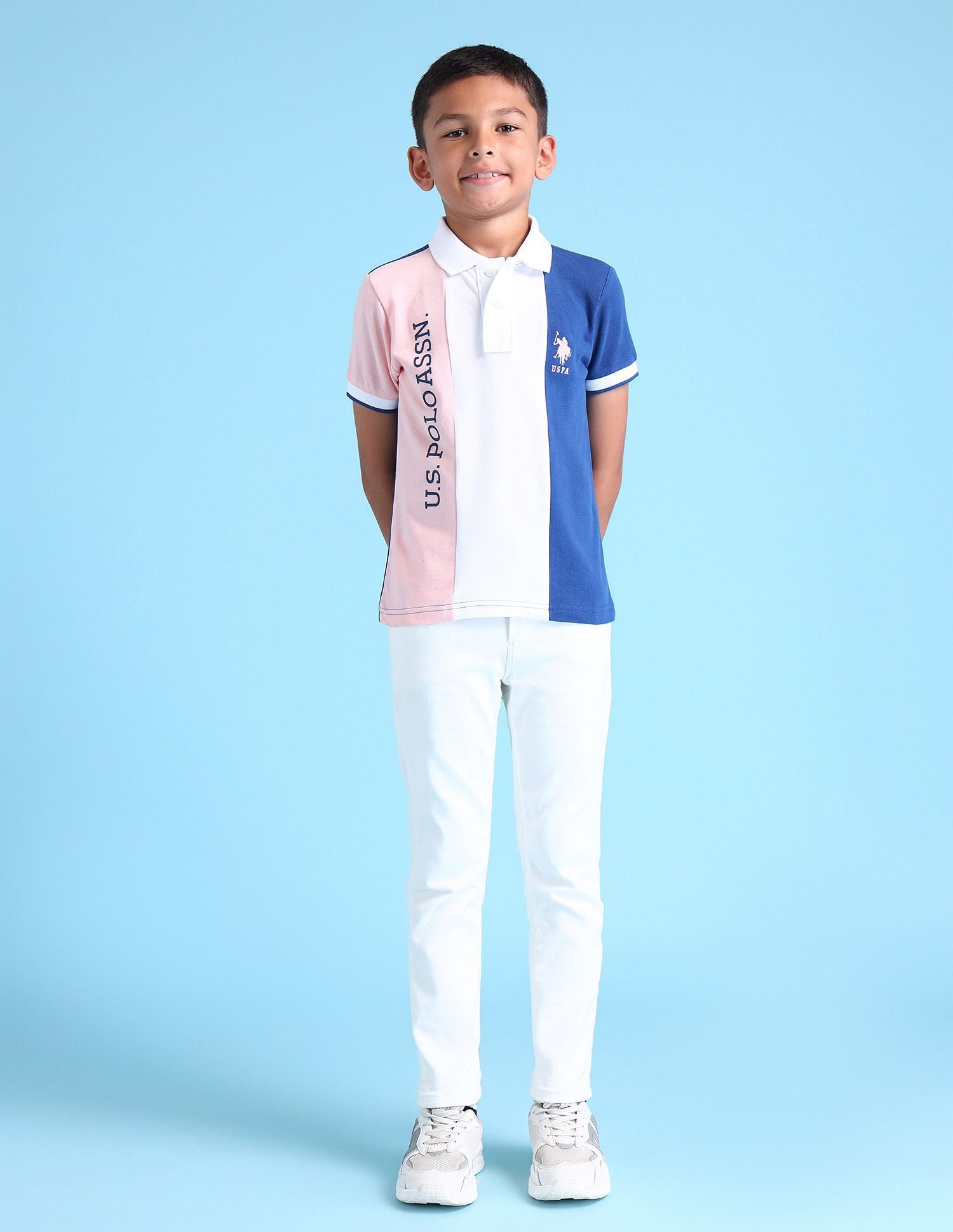 Boys Colourblocked Polo Shirt Light Pink - U.S. POLO ASSN. | Large