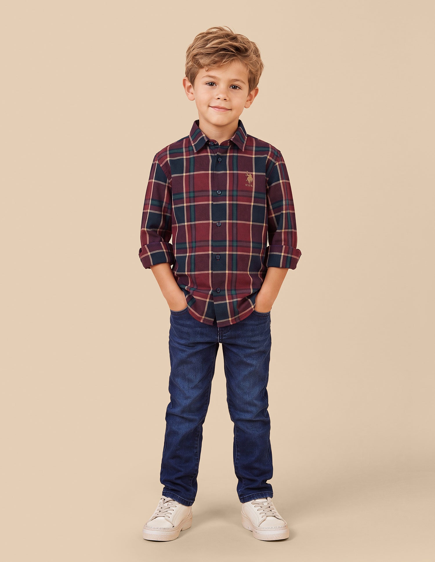 Tartan Checked Regular Fit Shirt Red - U.S. Polo Assn. India | Large