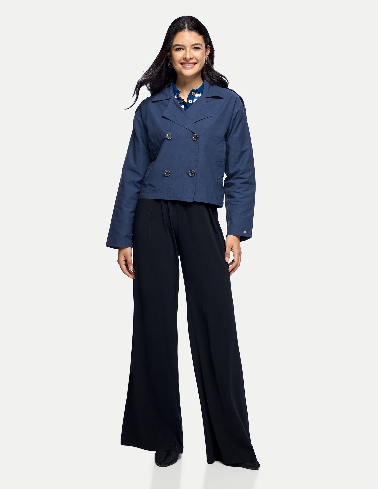Cropped Boxy Twill Jacket Navy - U.S. Polo Assn. India | Large