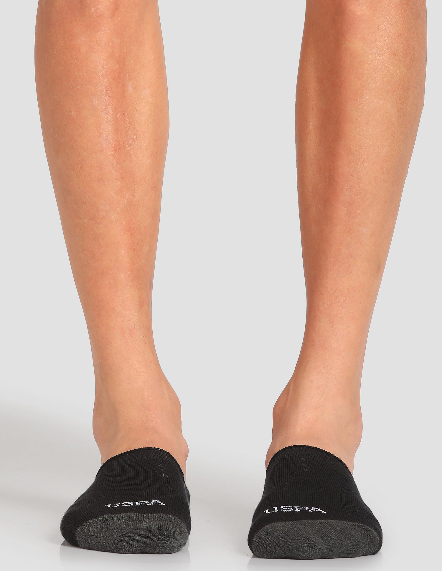 Terry Finish No Show ES004 Socks - Pack Of 3 Light Grey, Anthra Melange and Black - U.S. POLO ASSN. | Large