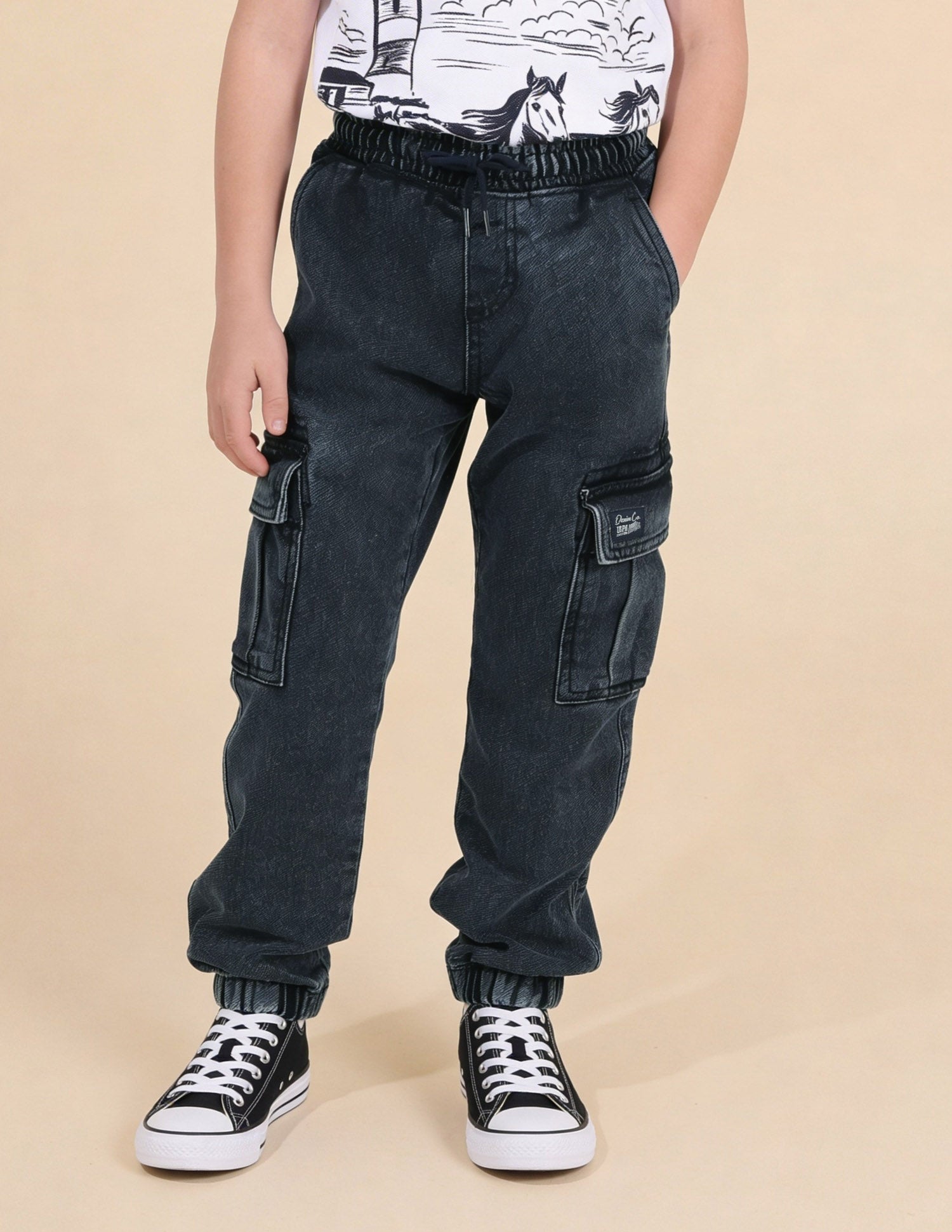 Mid Rise Regular Fit Cargo Jeans Dark Grey - U.S. Polo Assn. India | Large