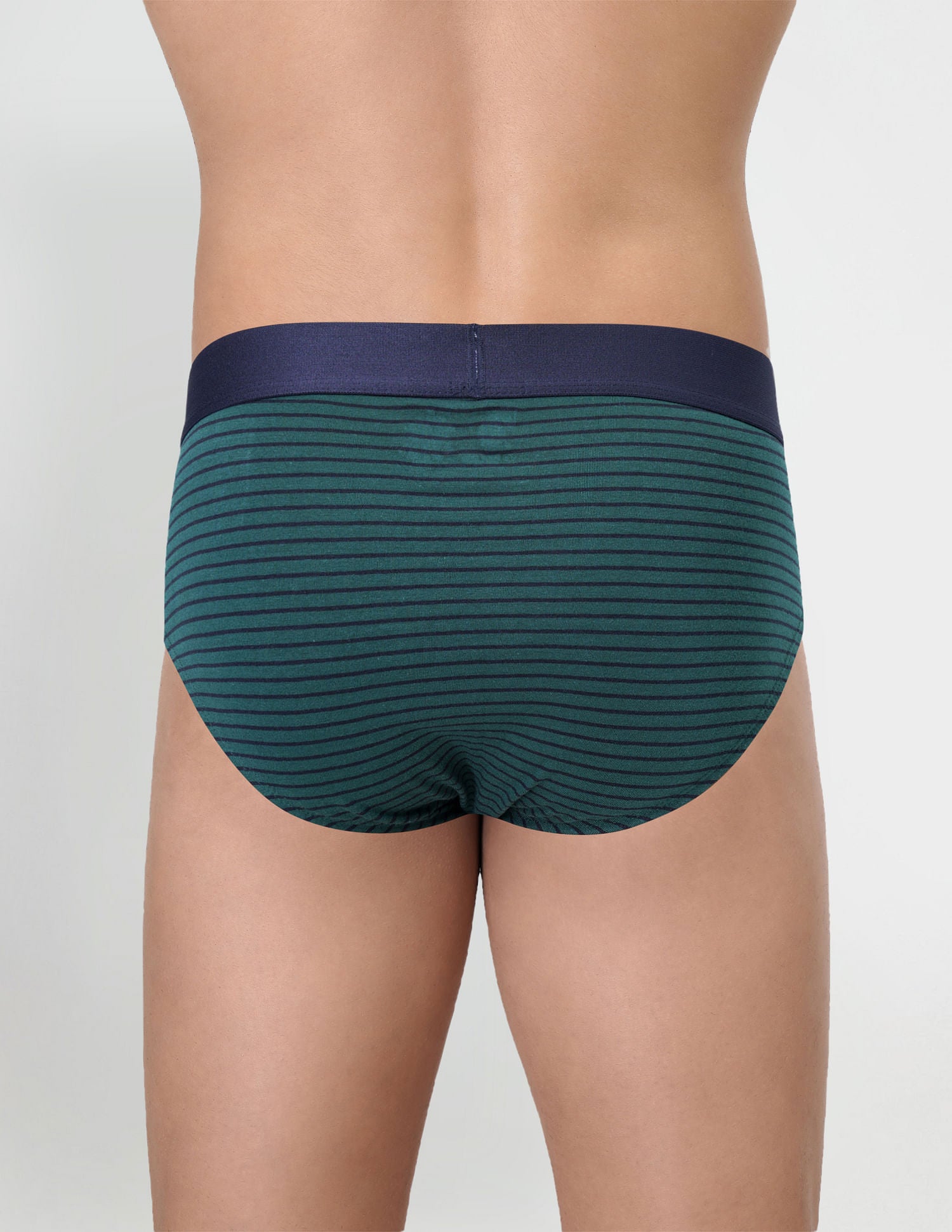 Striped Antibacterial EB005 Briefs - Pack Of 2 Green and Dark Grey - U.S. POLO ASSN. | Large