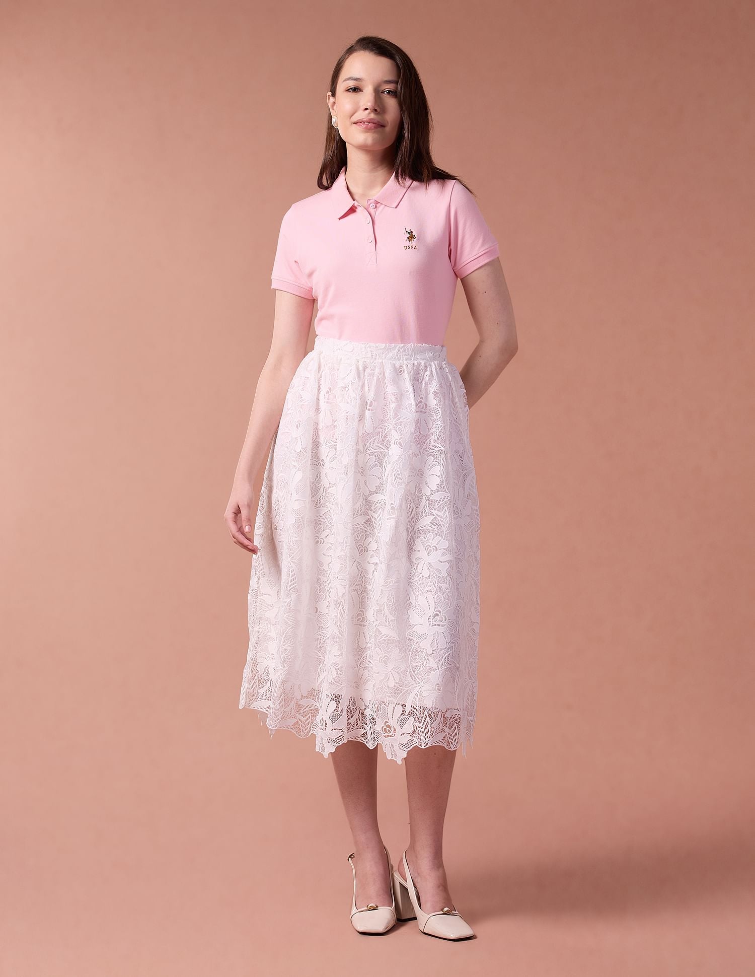 Embroidered Logo Regular Polo Shirt Light Pink - U.S. Polo Assn. India | Large