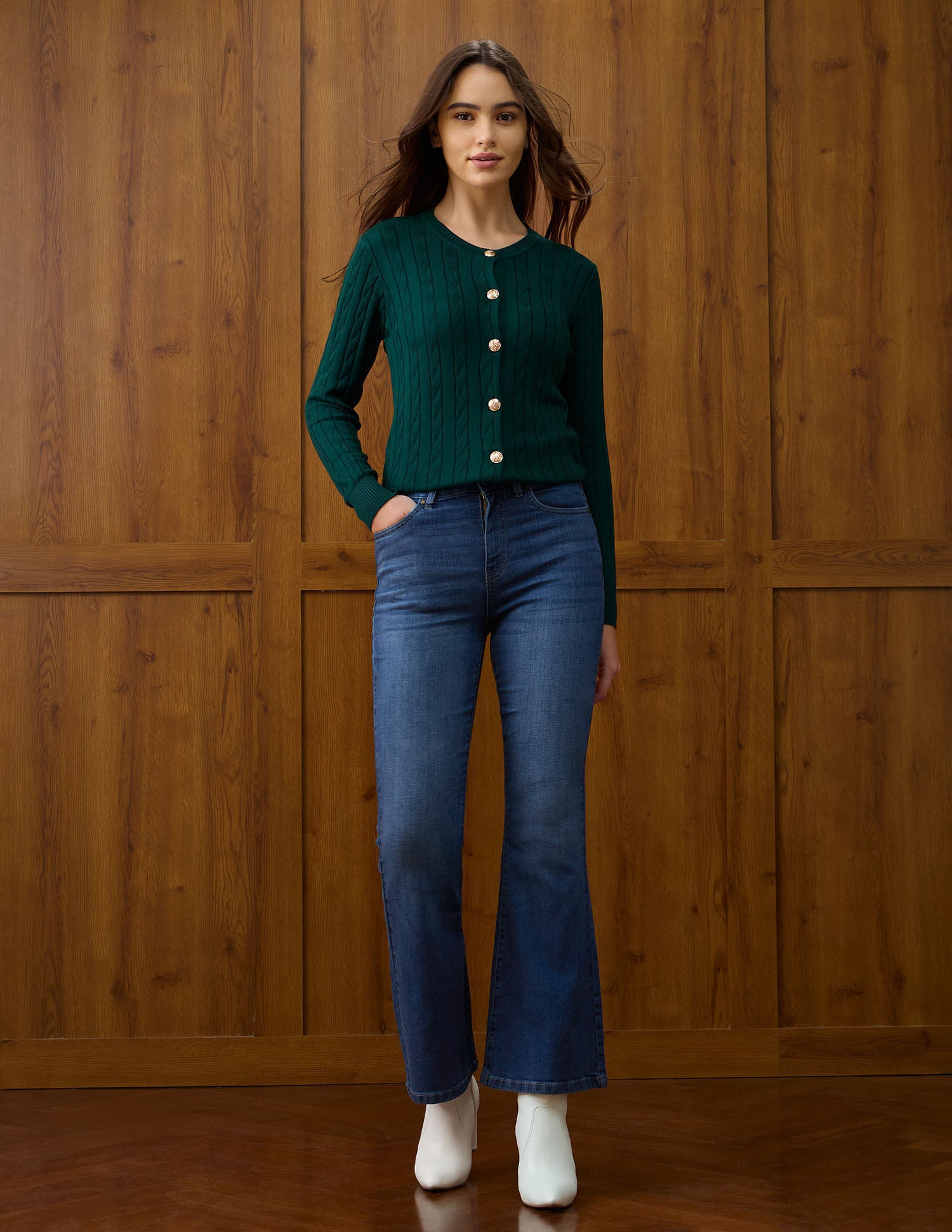 High-Rise Extreme Flared Fit Jeans Blue - U.S. POLO ASSN. | Large