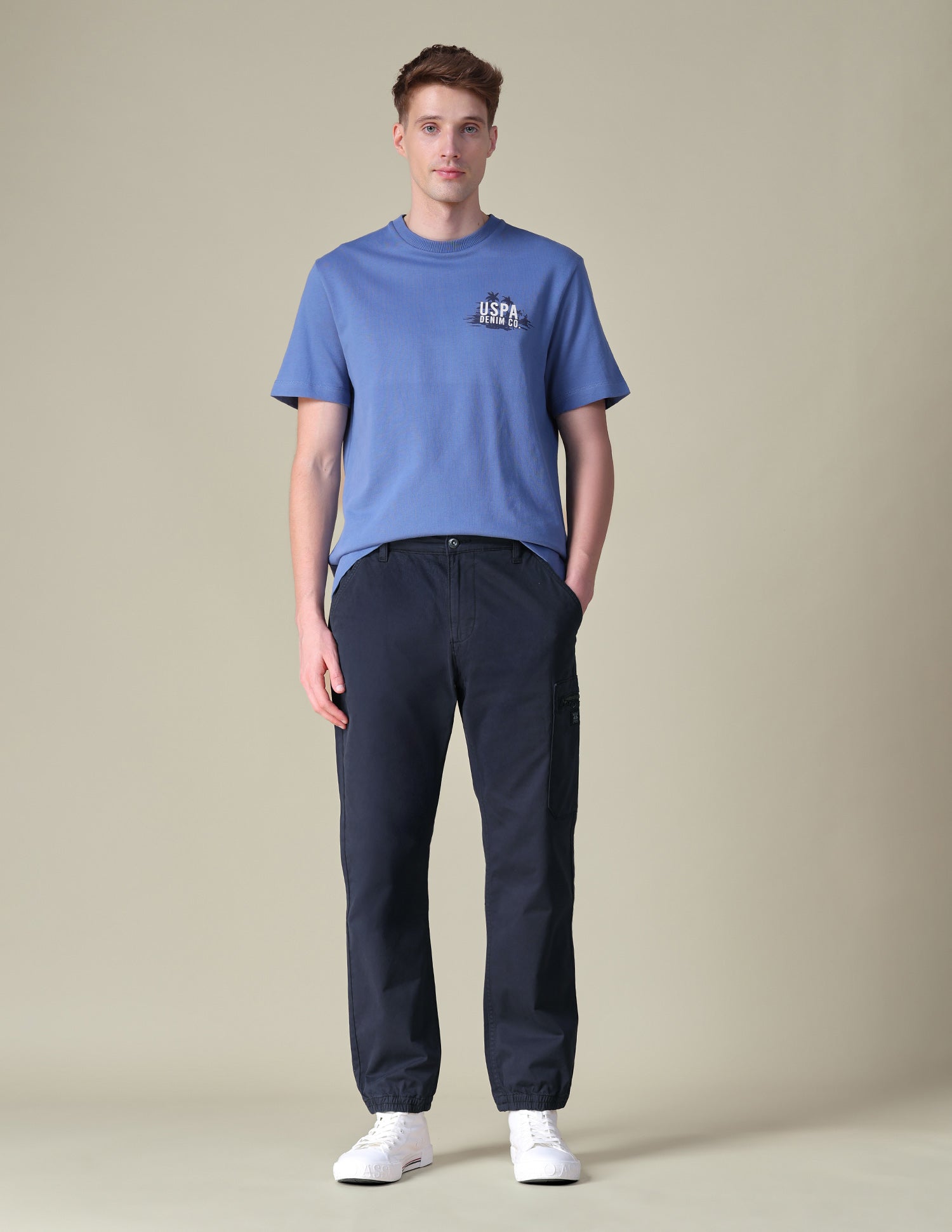 Mid Rise Regular Fit Cargos Navy - U.S. POLO ASSN. | Large