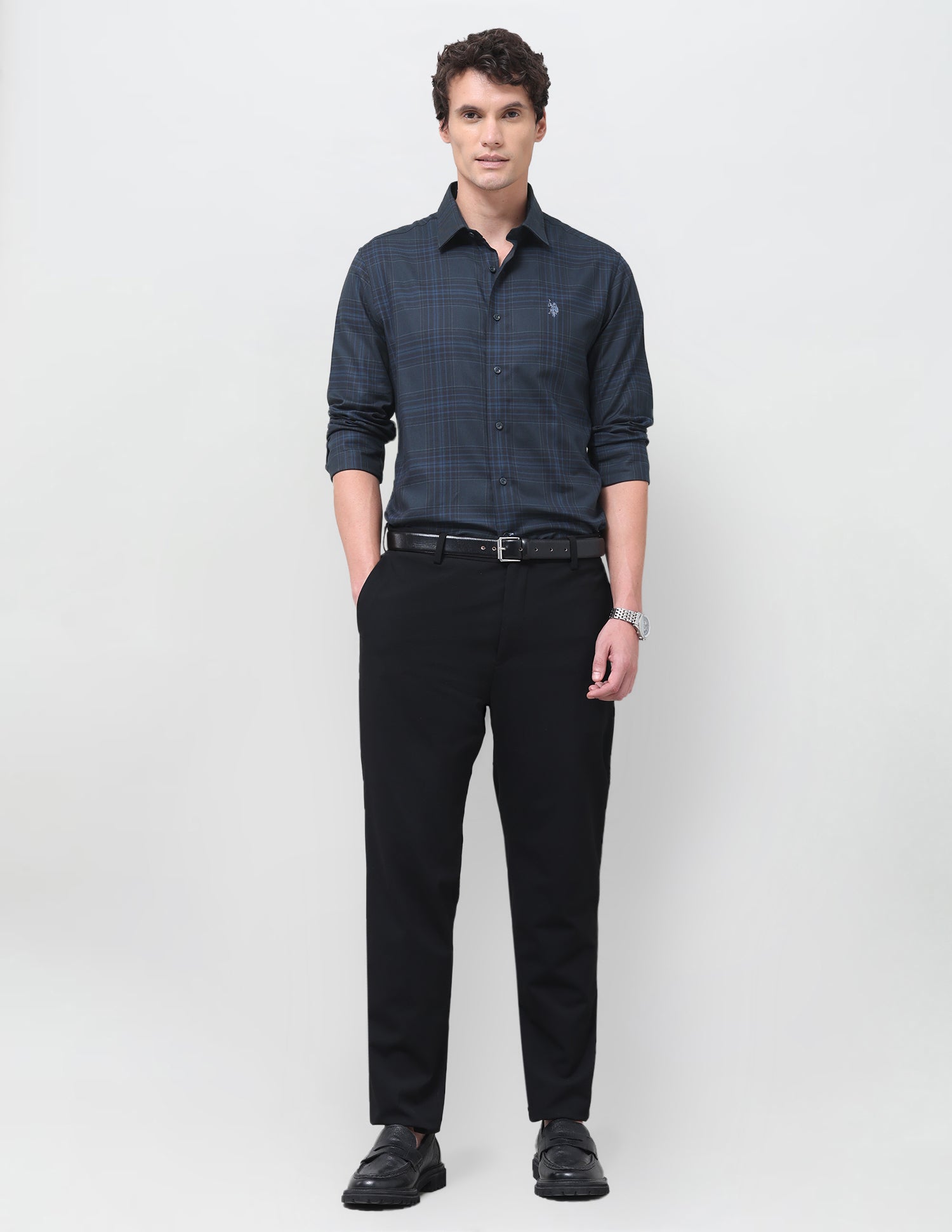 Tartan Checked Twill Shirt Navy - U.S. Polo Assn. India | Large