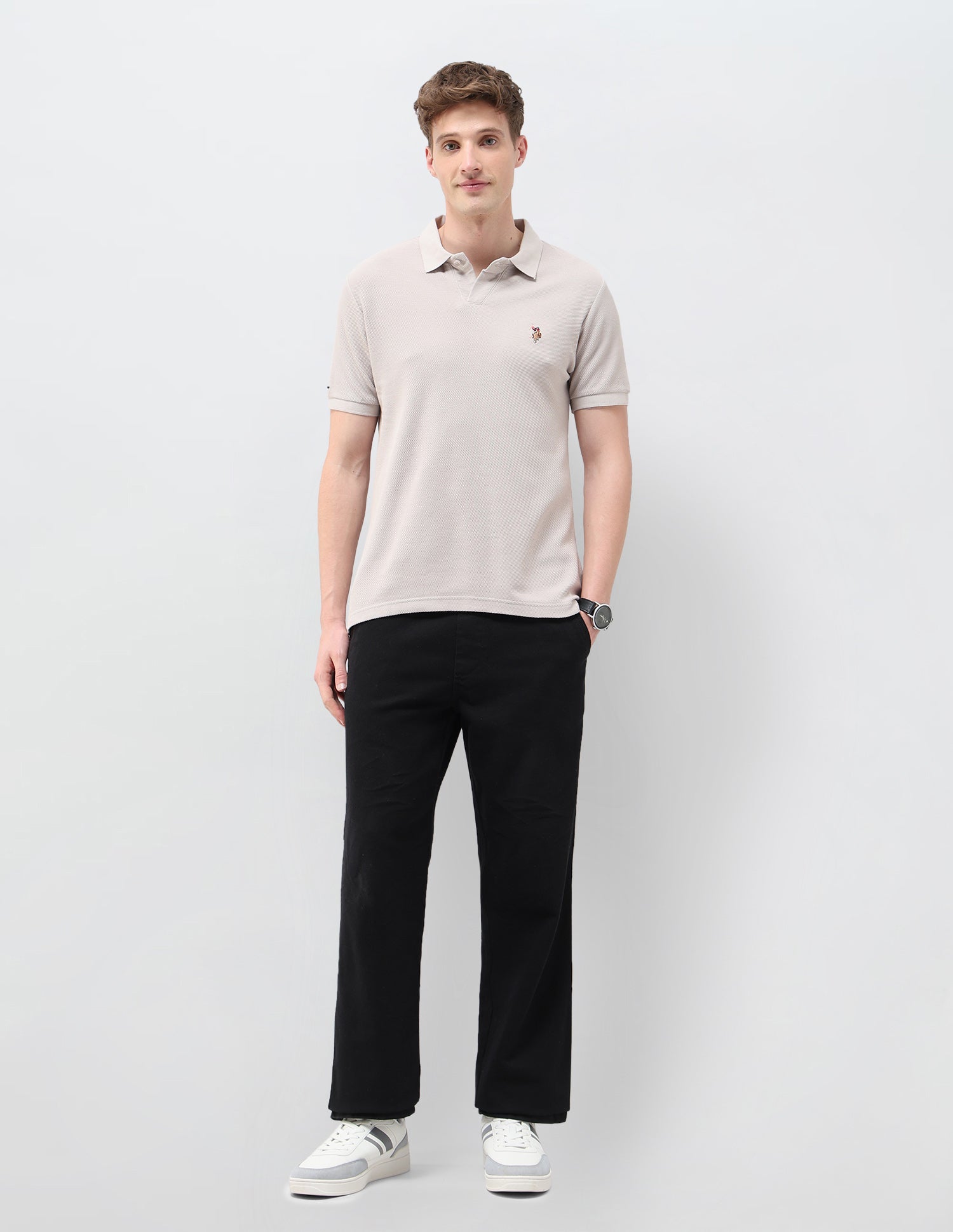 Textured Muscle Fit Polo Shirt Grey - U.S. Polo Assn. India | Large
