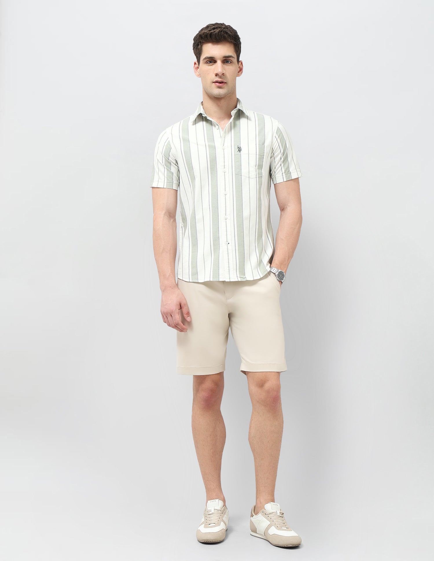 Oxford Tailored Fit Shirt Light Green - U.S. POLO ASSN. | Large