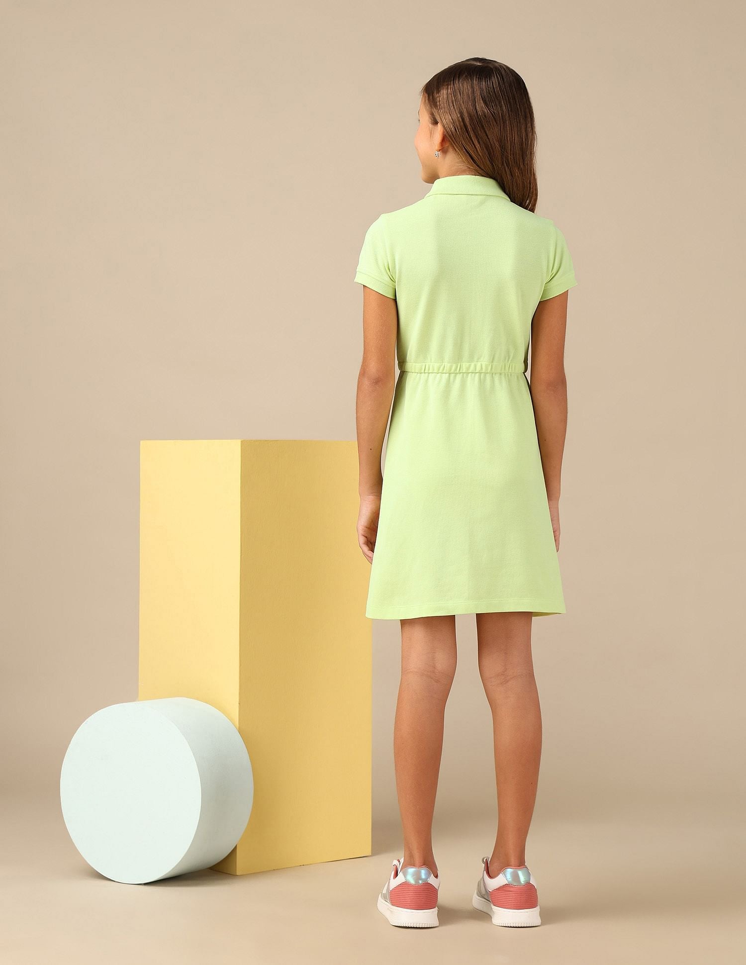 Girls Cinched Waist Polo Dress Yellow - U.S. POLO ASSN. | Large