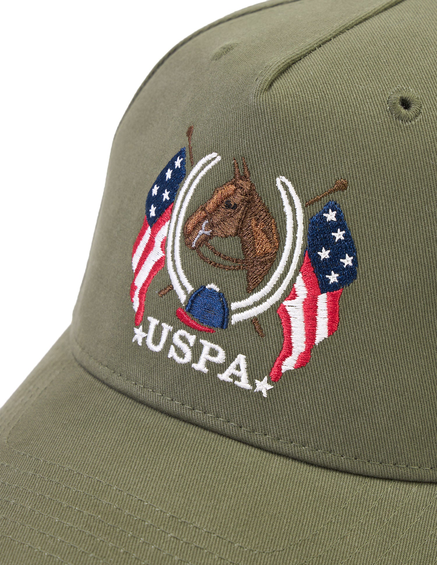 Brand Embroidered Twill Cap Dark Olive - U.S. POLO ASSN. | Large