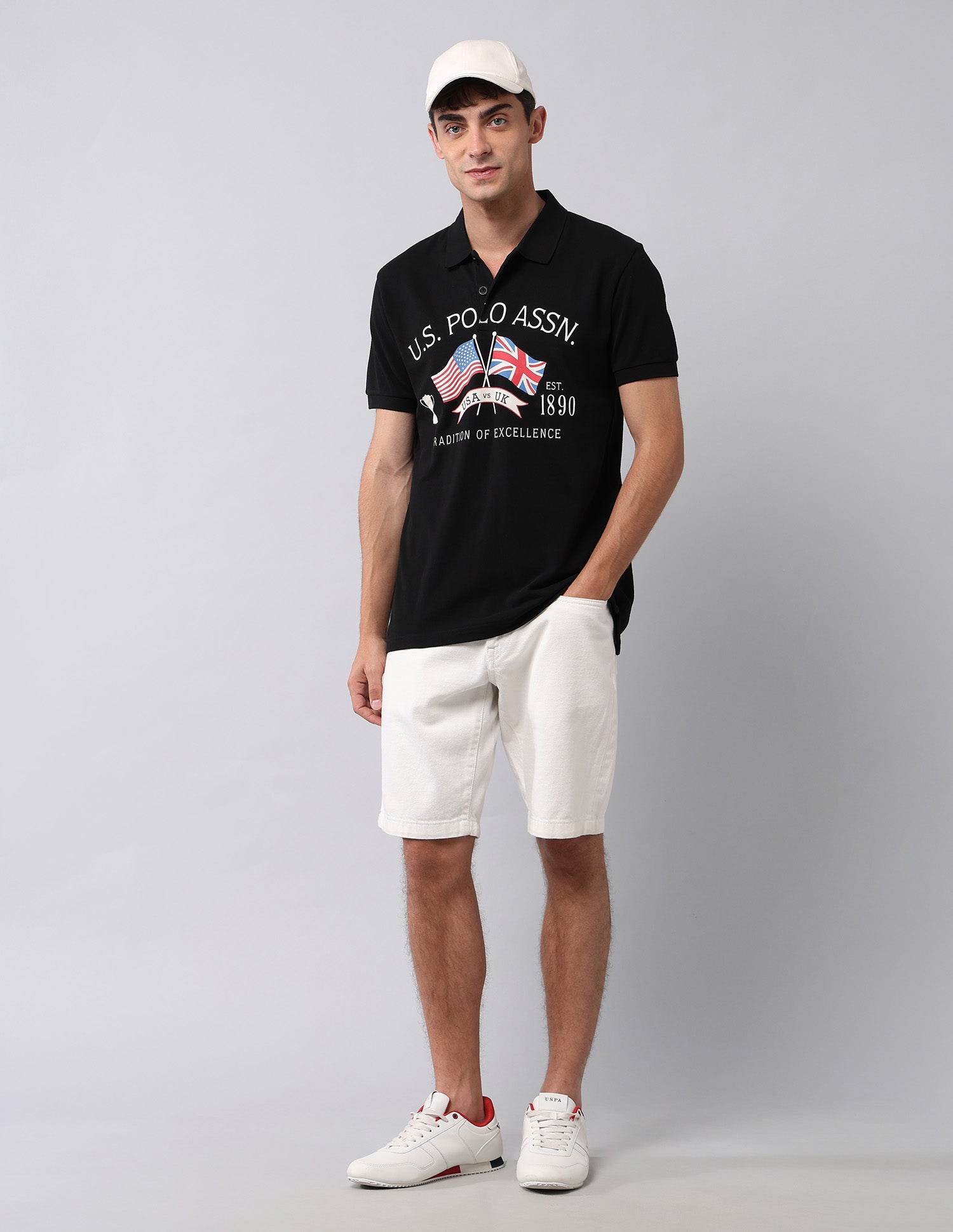 Graphic Printed Muscle Fit Polo Shirt Black - U.S. POLO ASSN. | Large