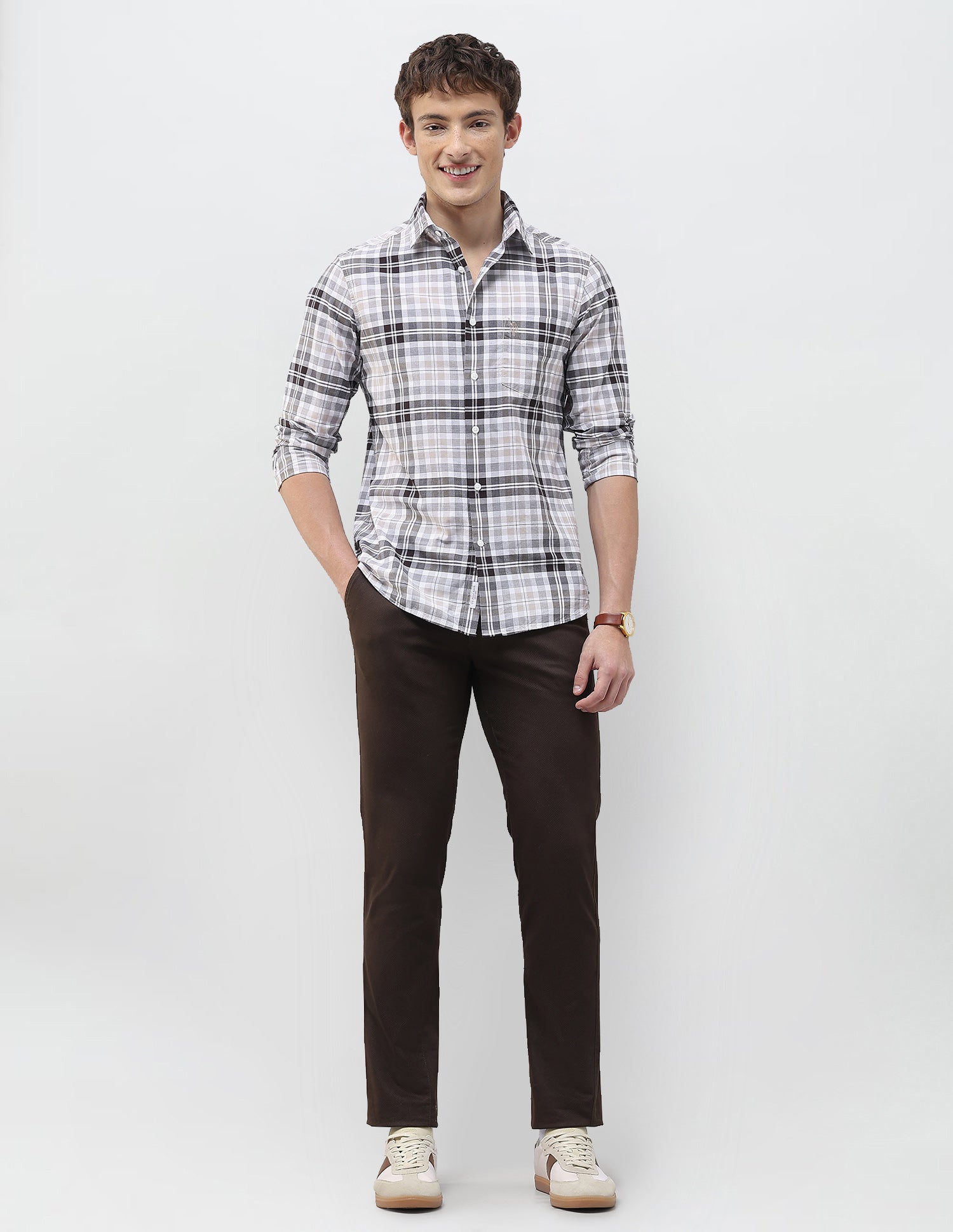 Tartan Checked Regular Fit Shirt Brown - U.S. Polo Assn. India | Large