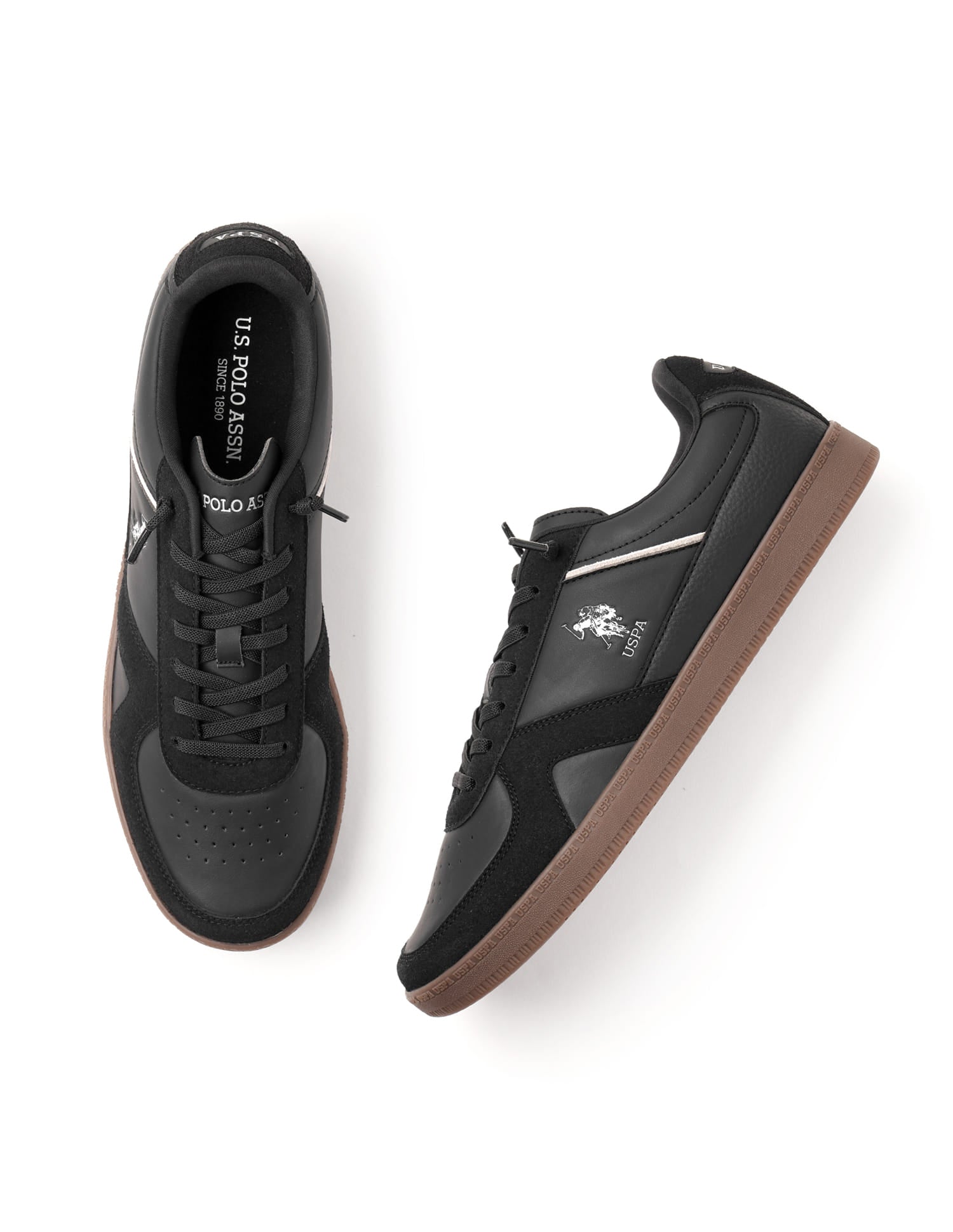 Men Jorge Solid Sneakers Black - U.S. Polo Assn. India | Large