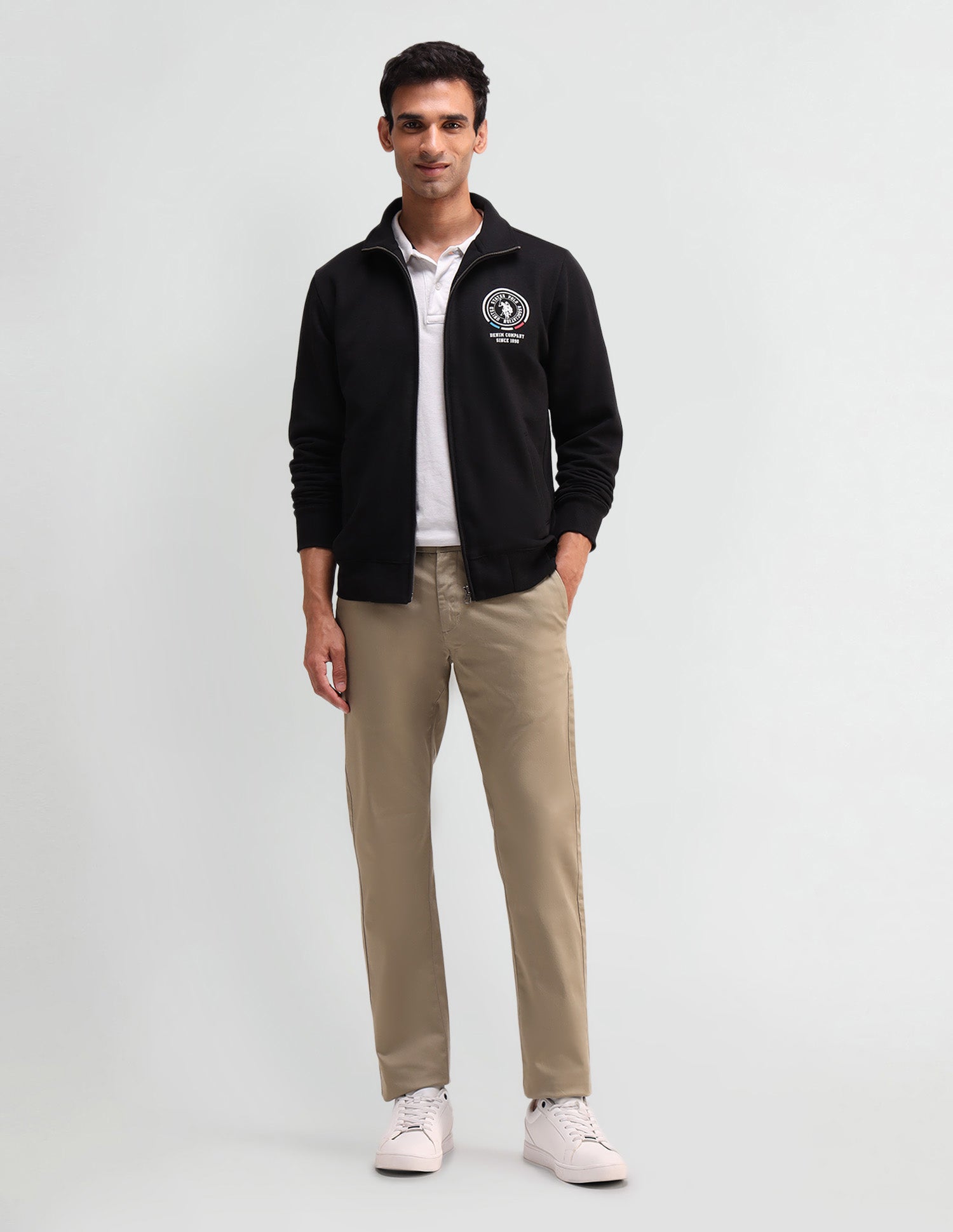 Solid High Neck Sweatshirt Black - U.S. POLO ASSN. | Large