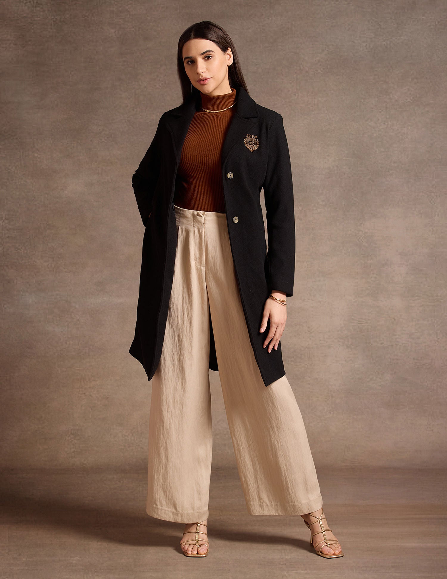 Shoulder Patch Long Line Jacket Black - U.S. POLO ASSN. | Large