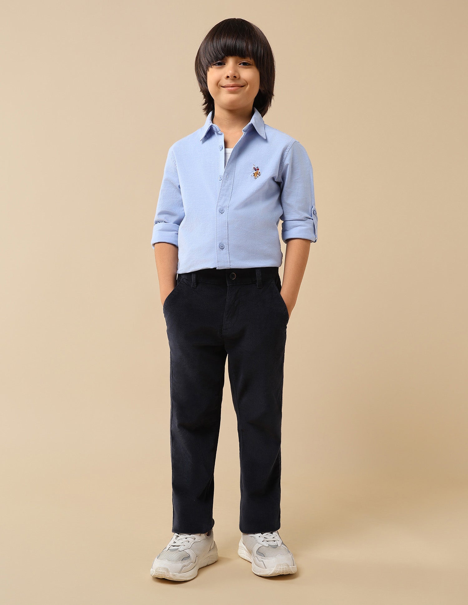 Boys Solid Oxford Shirt Light Blue - U.S. POLO ASSN. | Large