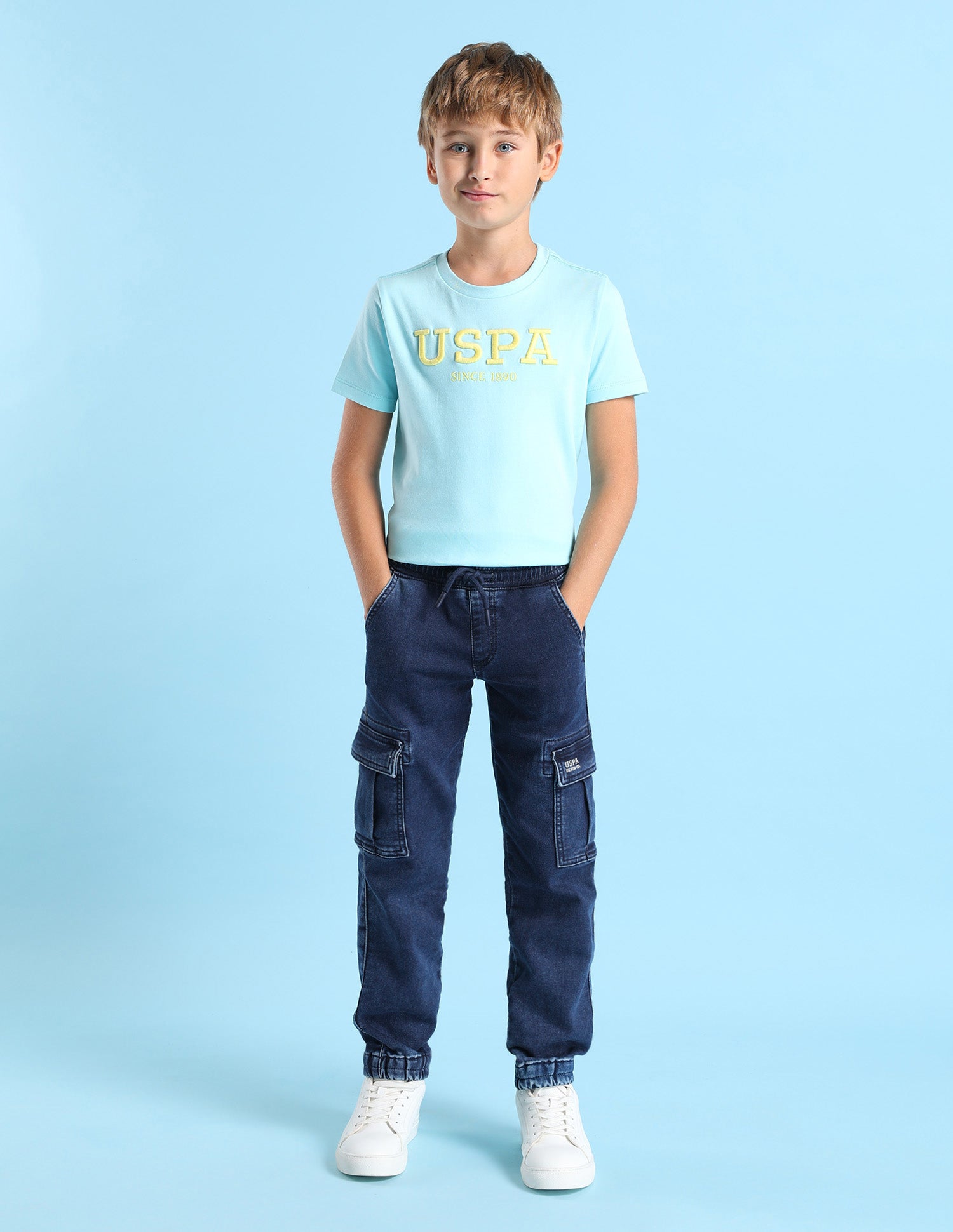 Boys Mid Rise Jogger Jeans Dark Blue - U.S. POLO ASSN. | Large