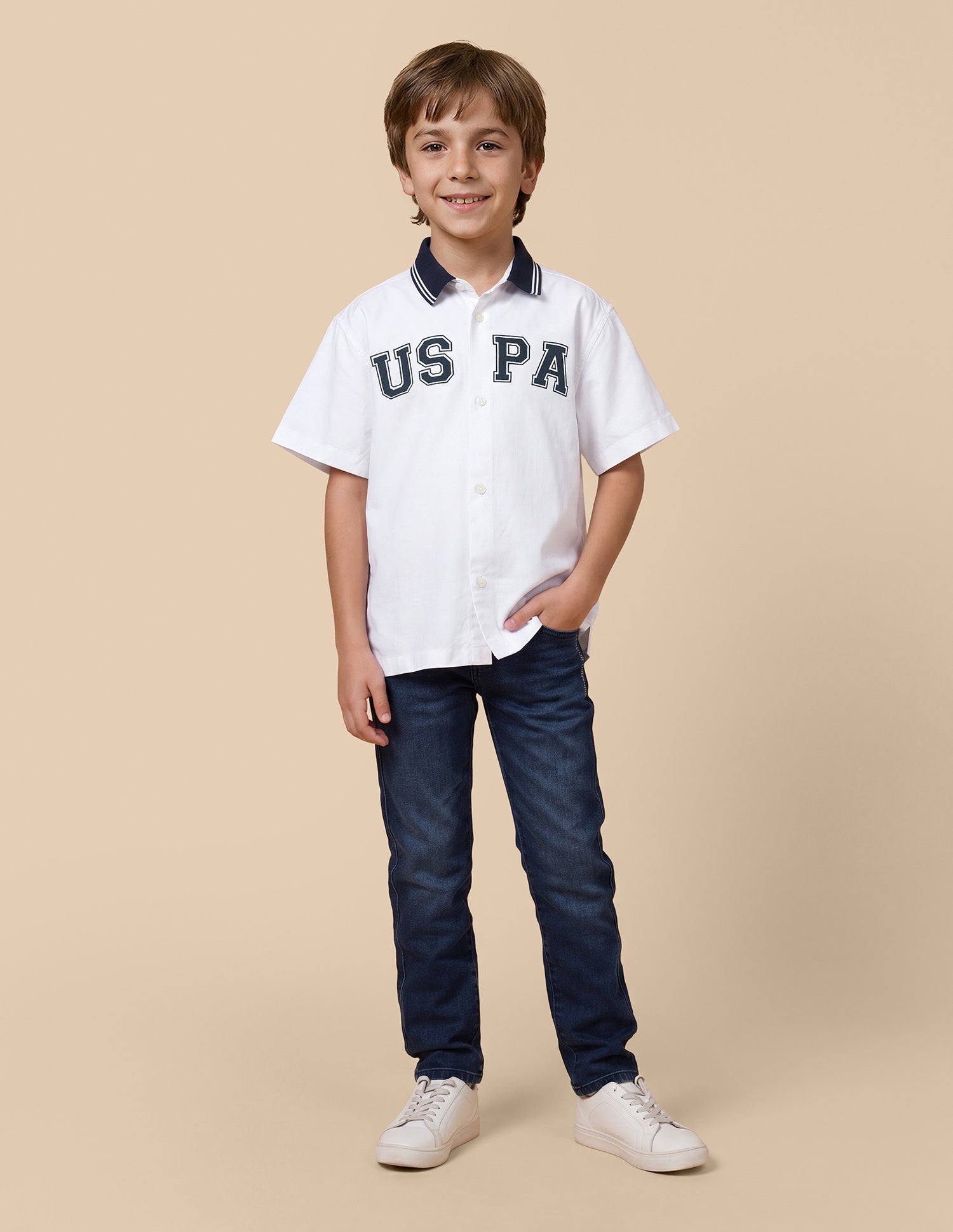 Brand Printed Oxford Shirt White - U.S. Polo Assn. India | Large