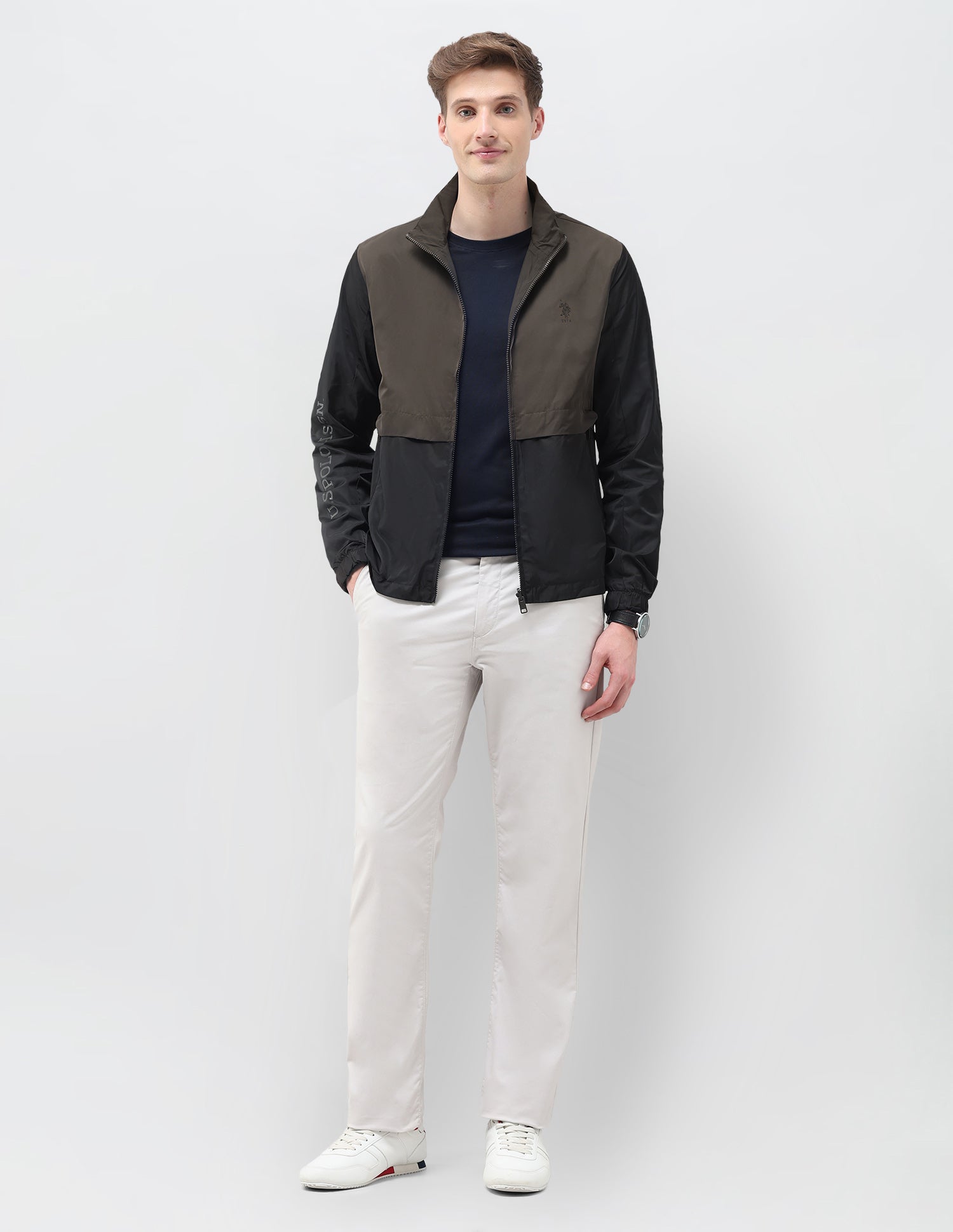 Colour Blocked Windcheater Reversible Jacket Jacket Black - U.S. POLO ASSN. | Large