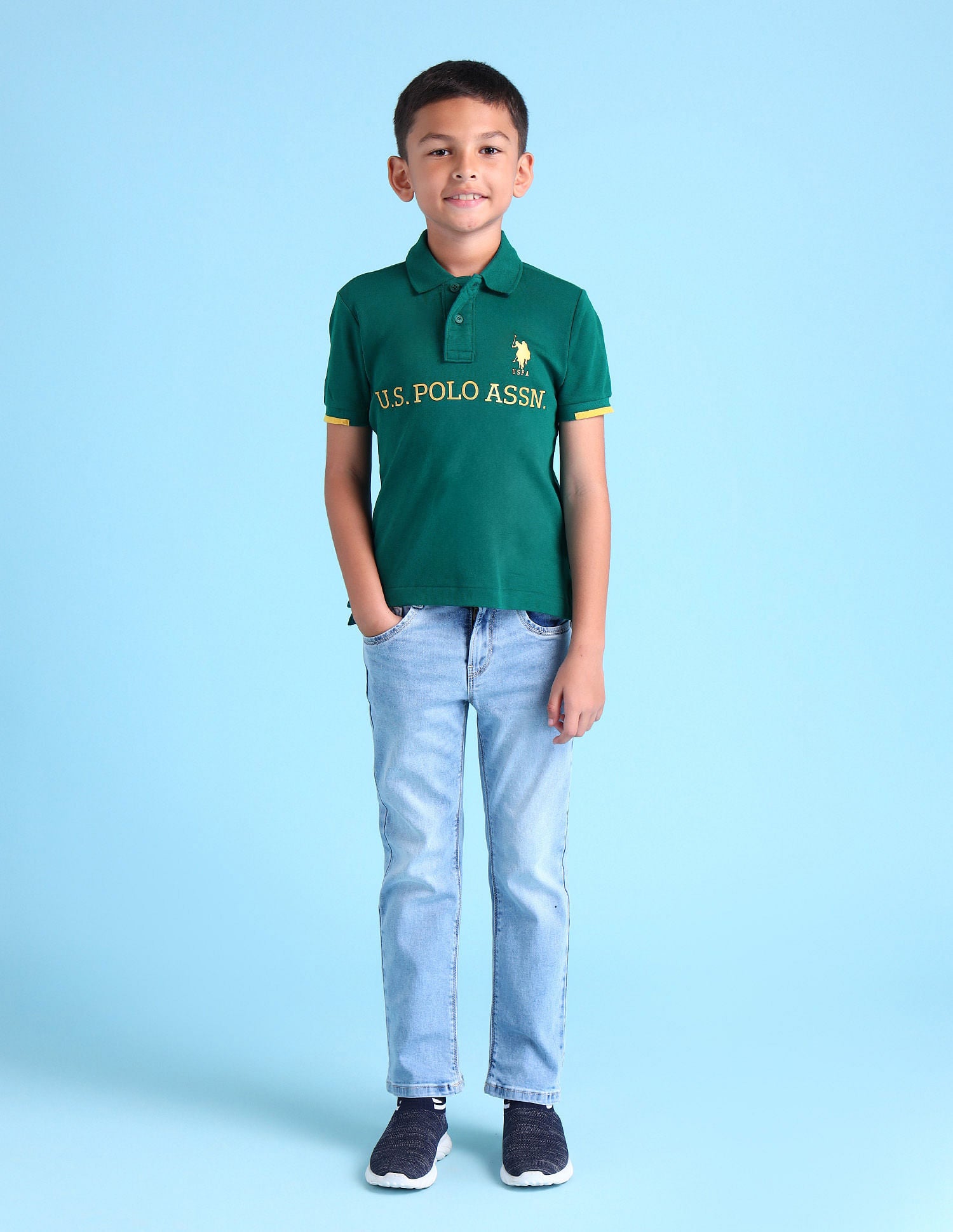 Boys Brand Printed Polo Shirt Botanical Garden - U.S. Polo Assn. India | Large