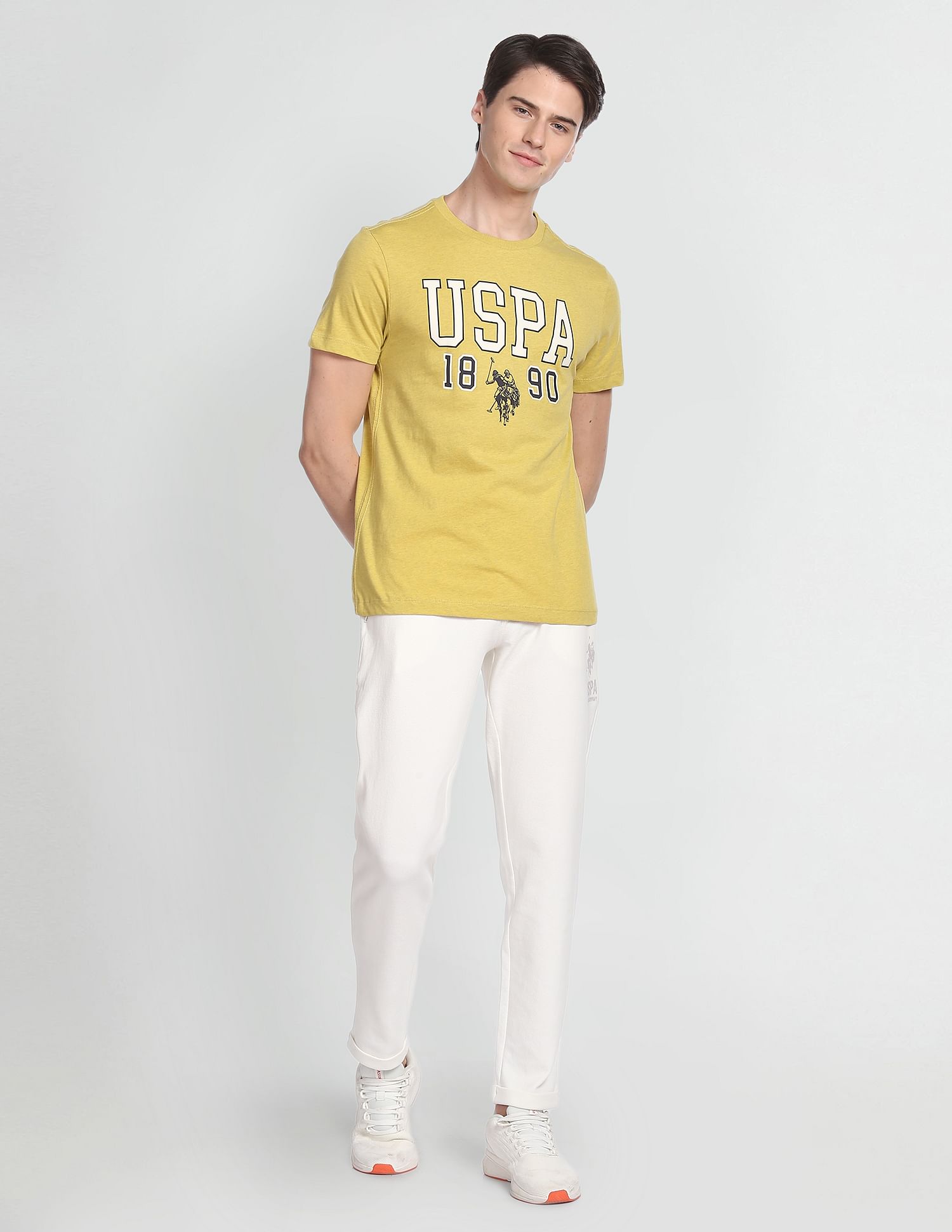 Heathered Varsity T-Shirt Yellow - U.S. Polo Assn. India | Large