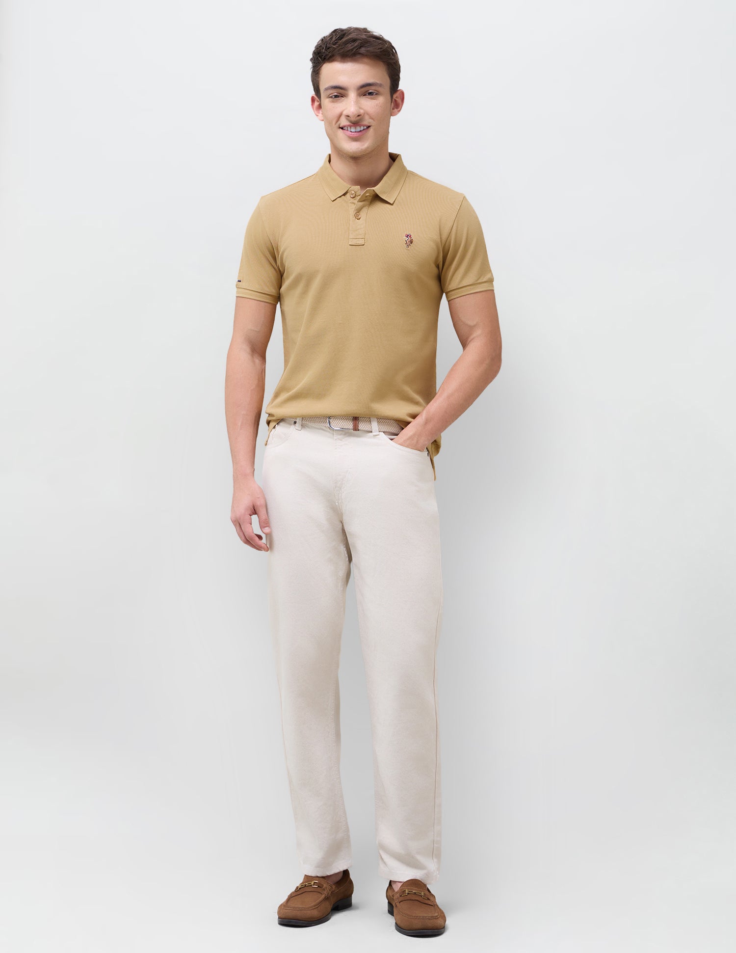 Solid Slim Fit Polo Shirt Mustard - U.S. Polo Assn. India | Large