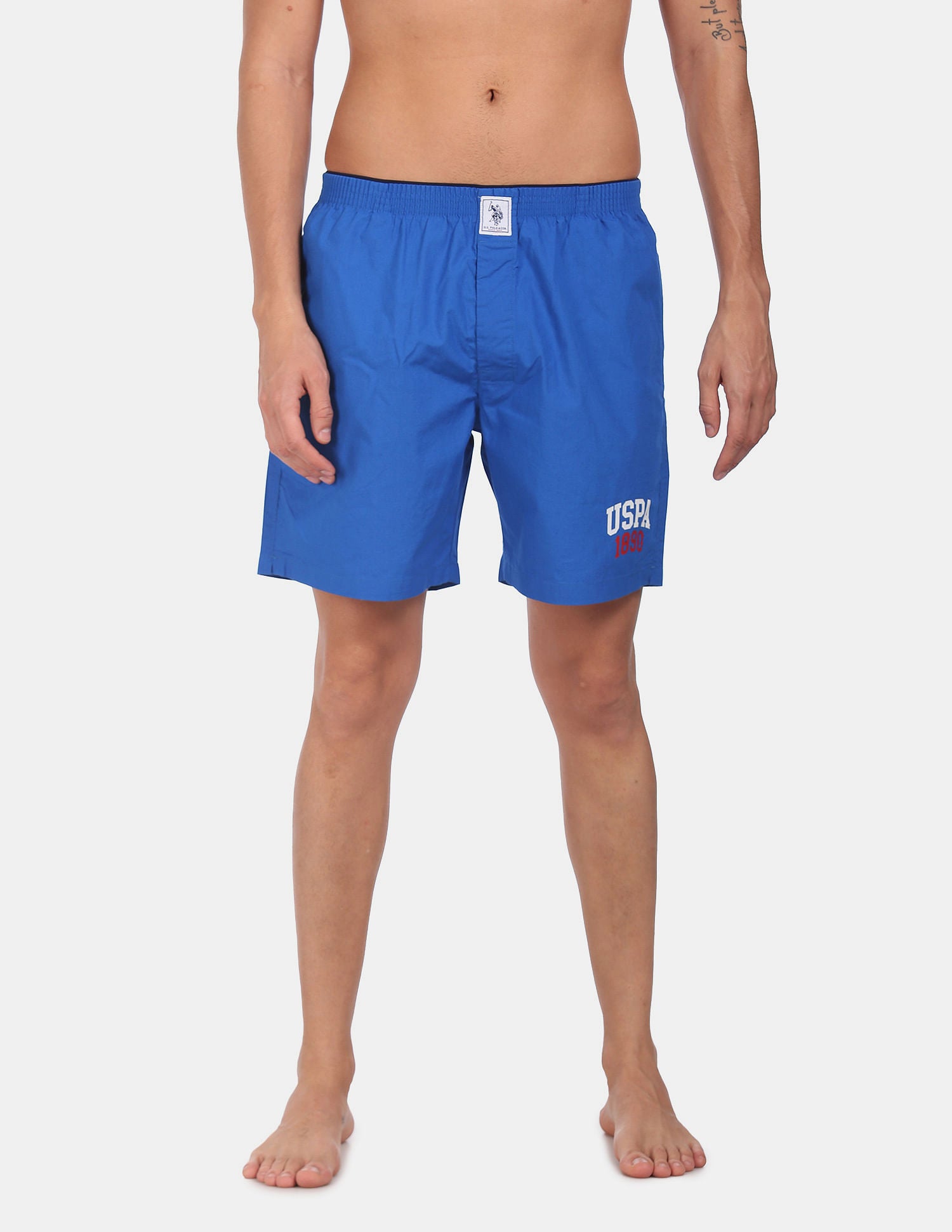 Men Mid. Blue IYAA Comfort Fit solid Cotton Boxers - Pack Of 1 Mid Blue - U.S. POLO ASSN. | Large