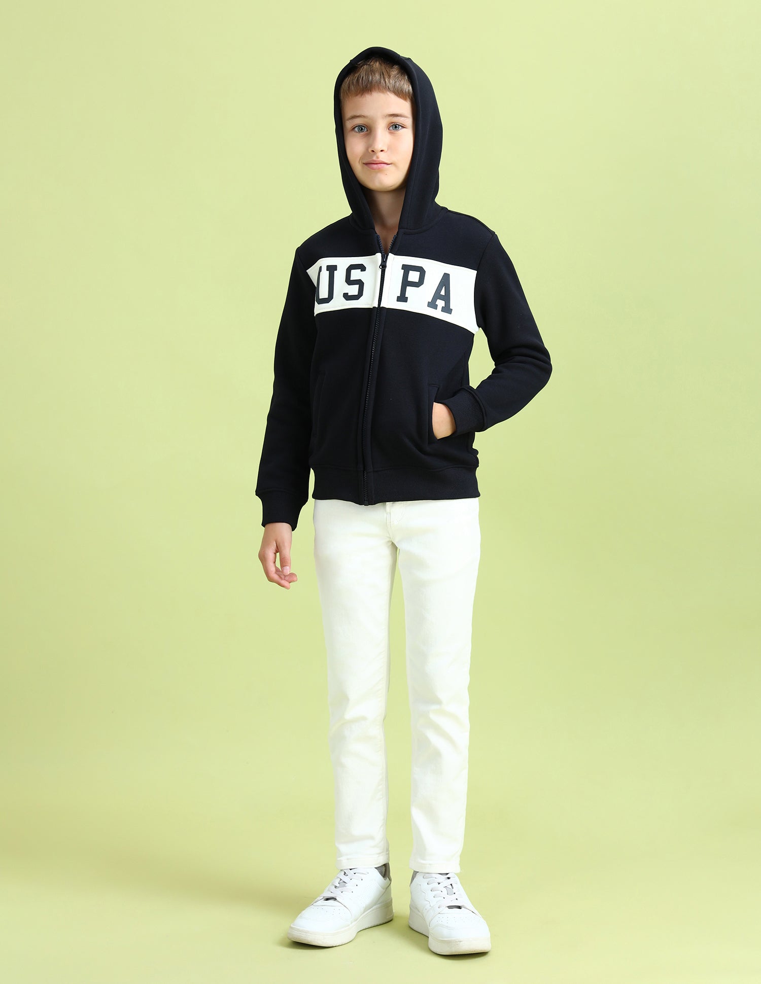 Boys Brand Printed Hooded Sweatshirt Navy - U.S. POLO ASSN. | Large