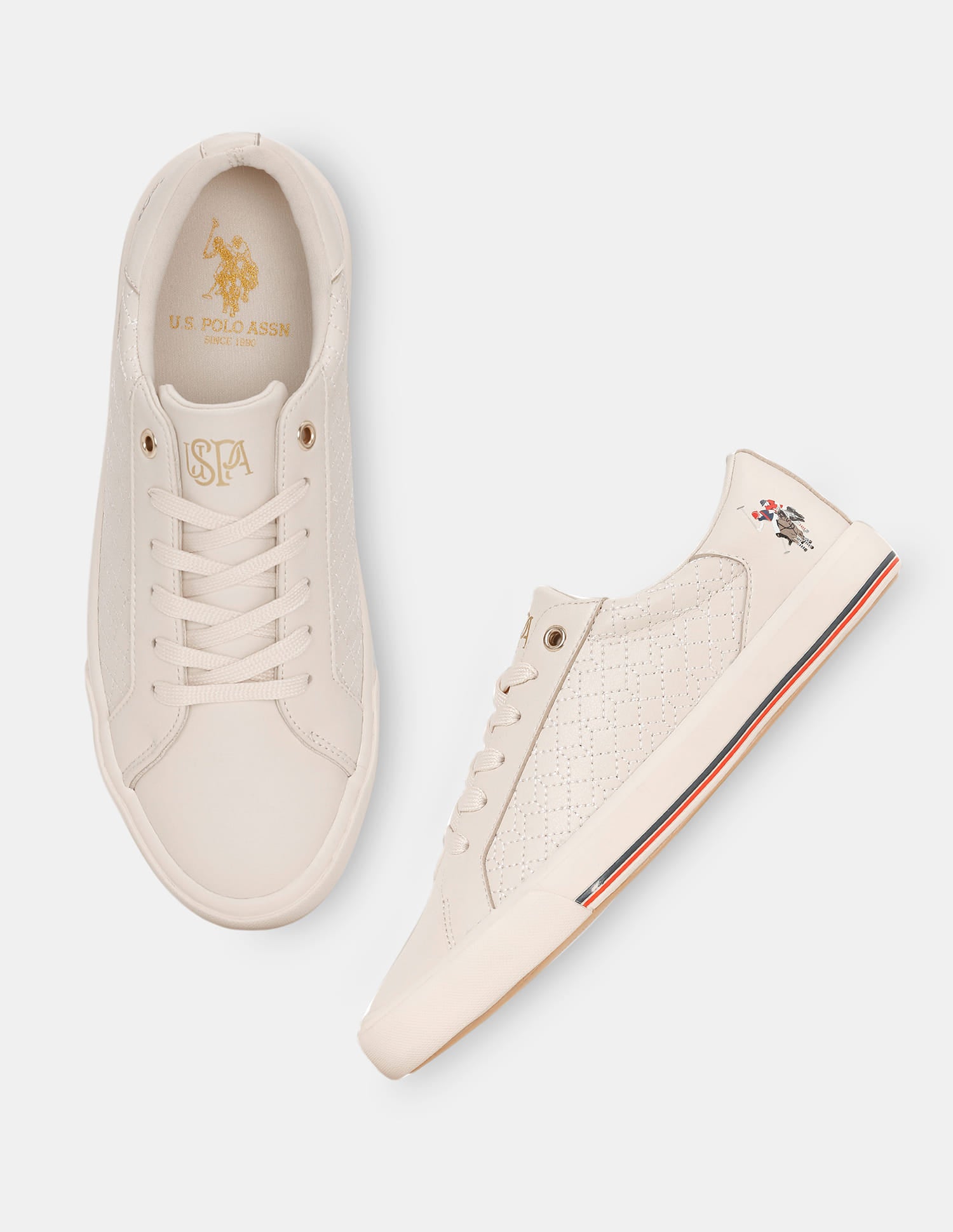 Heidi 2.0 Nude Quilting Detail Sneakers Shoes Nude - U.S. Polo Assn. India | Large