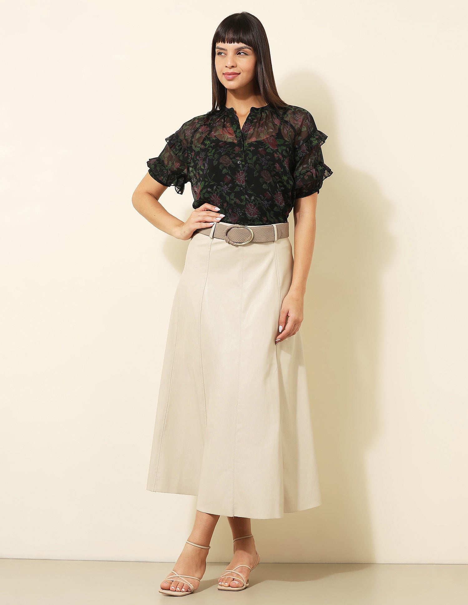 Sheer Floral Printed Lace Top Multi - U.S. POLO ASSN. | Large