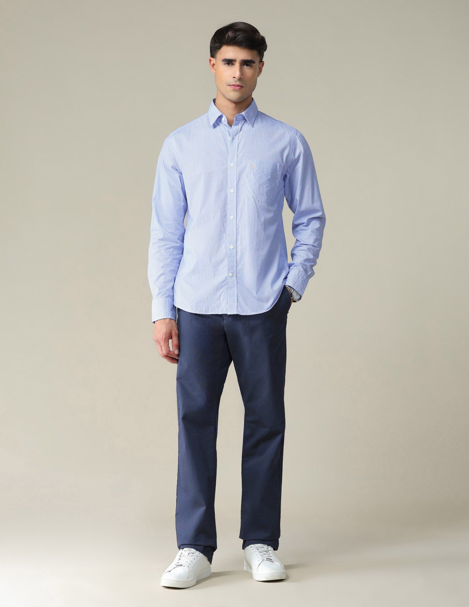 Micro Print Shirt Blue - U.S. POLO ASSN. | Large