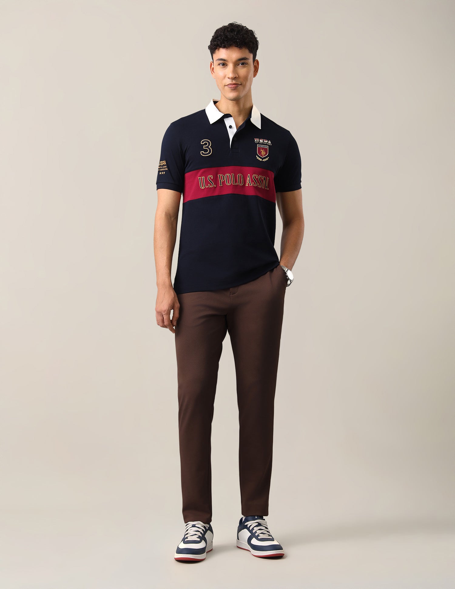 Brand Embroidered Slim Fit Polo Shirt Navy - U.S. Polo Assn. India | Large