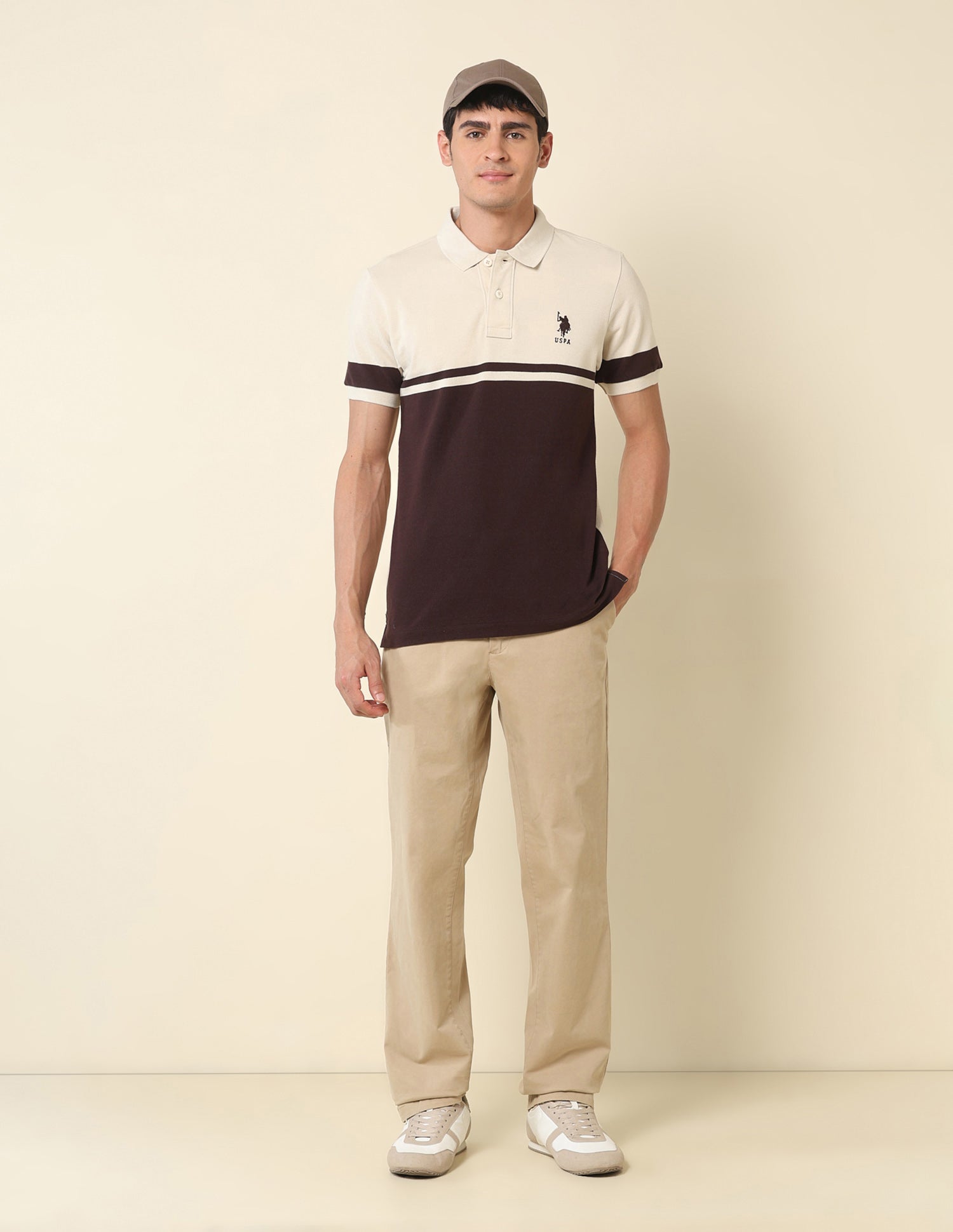 Colourblocked Classic Polo Shirt Off White - U.S. POLO ASSN. | Large