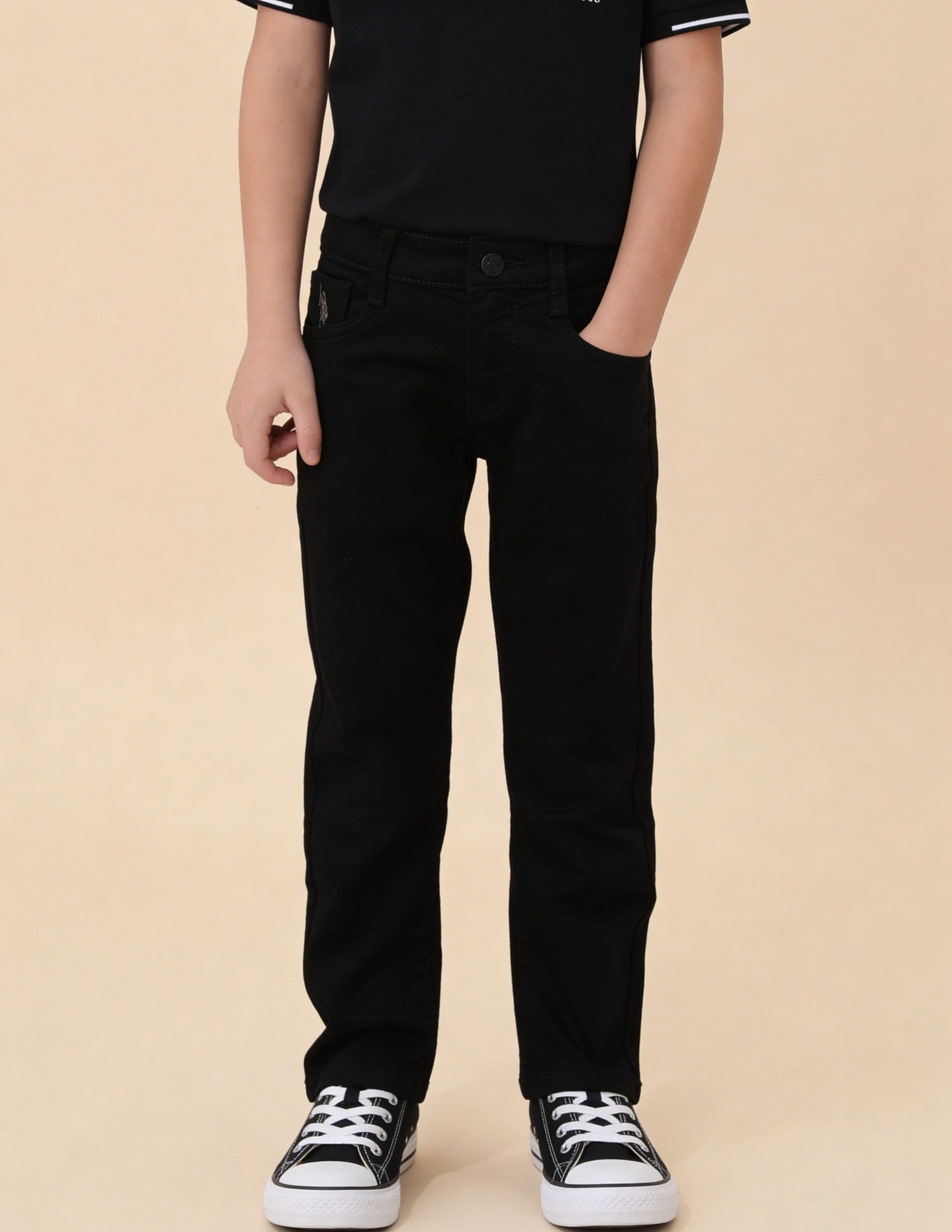 Mid Rise Relaxed Fit Jeans Black - U.S. Polo Assn. India | Large