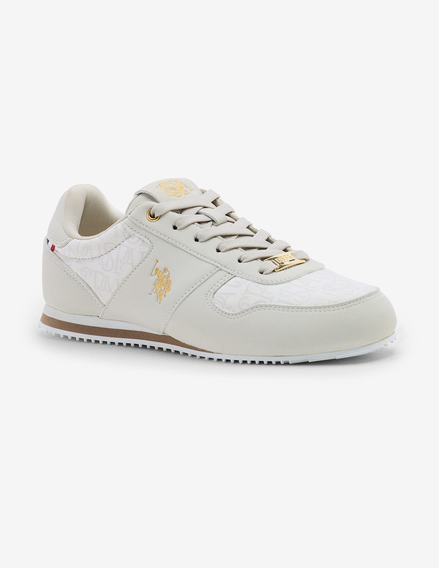 Zairan Light Weight Monogram Printed Sneakers Grey - U.S. Polo Assn. India | Large