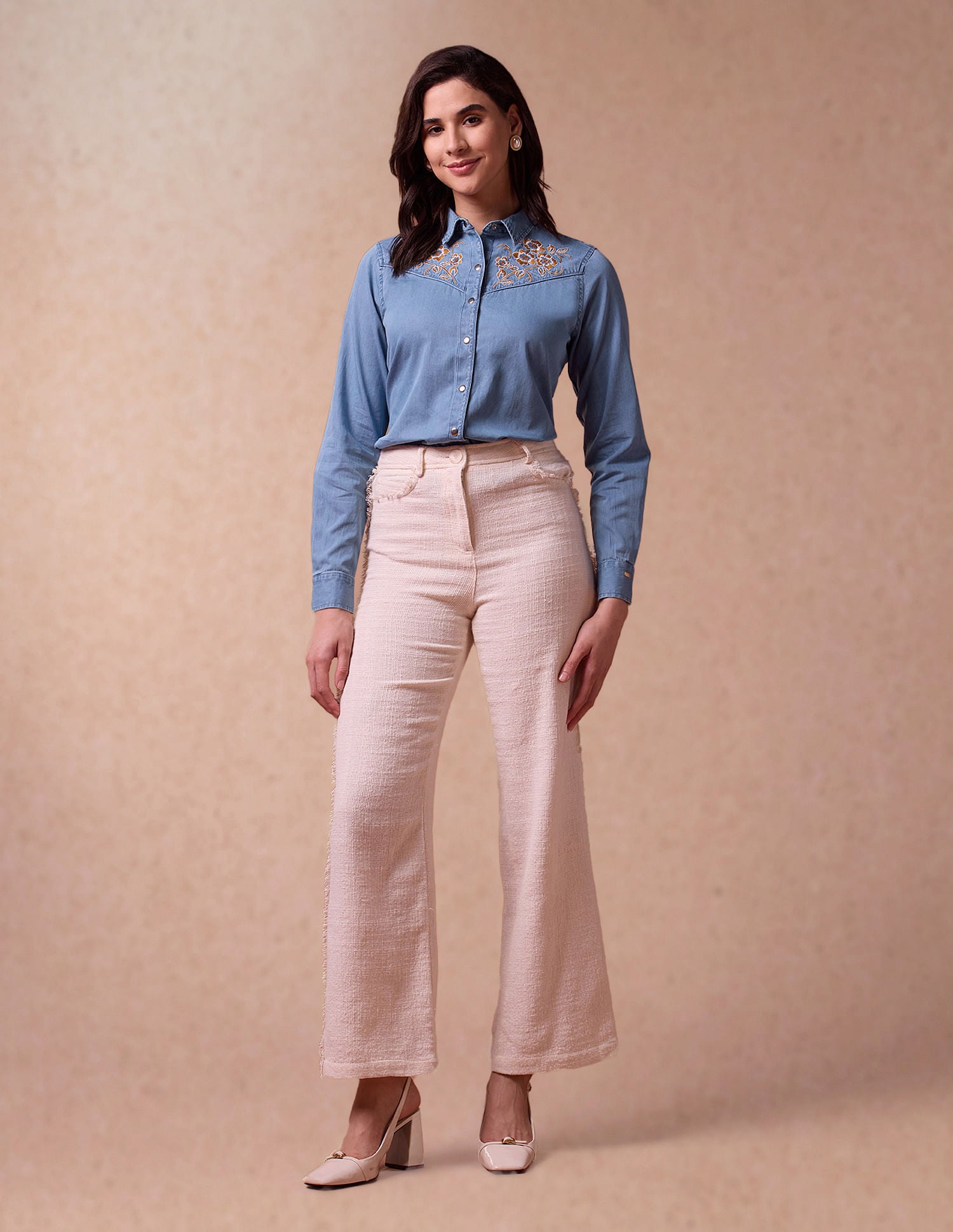 Embroidered Yoke Denim Shirt Blue - U.S. POLO ASSN. | Large