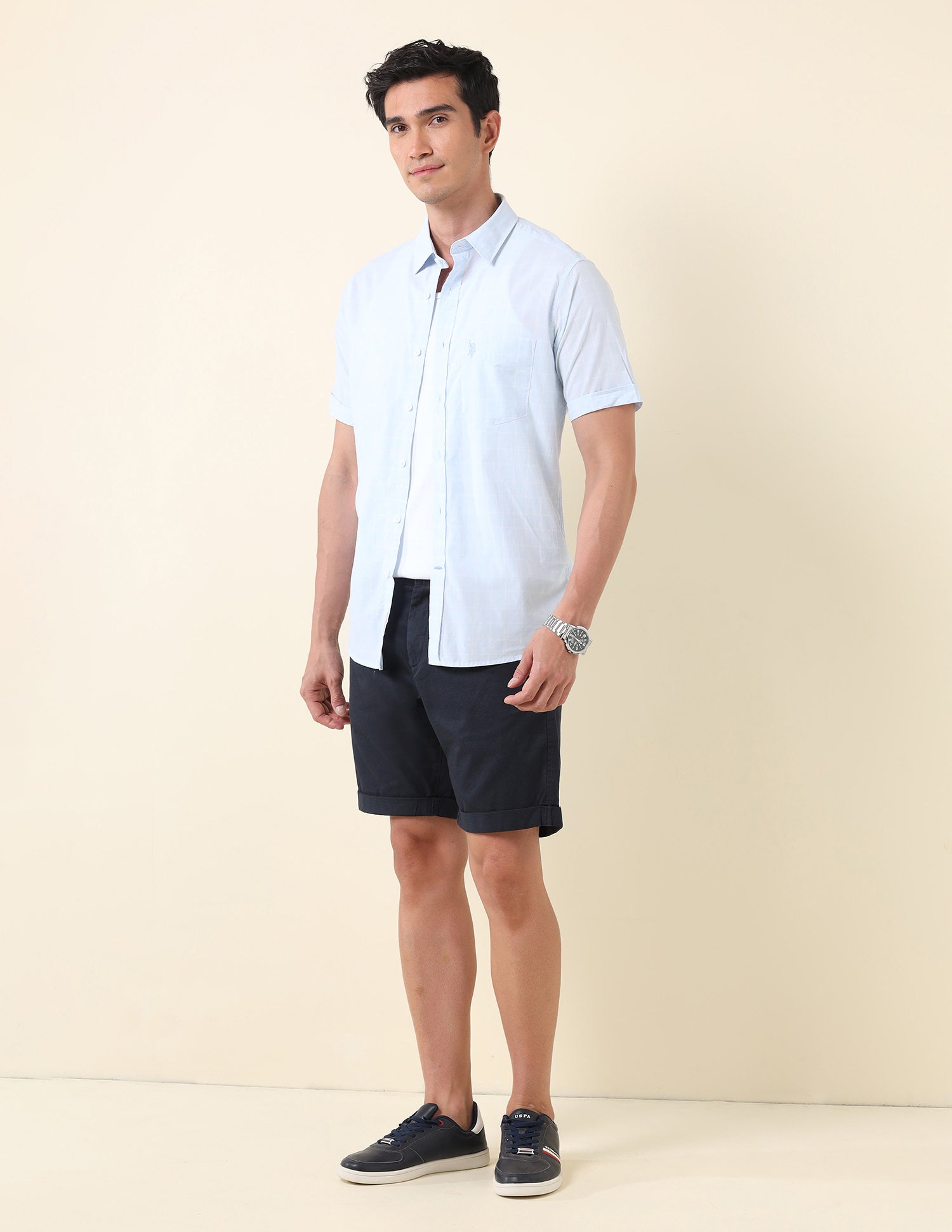 Solid Tailored Fit Shirt Light Blue - U.S. Polo Assn. India | Large