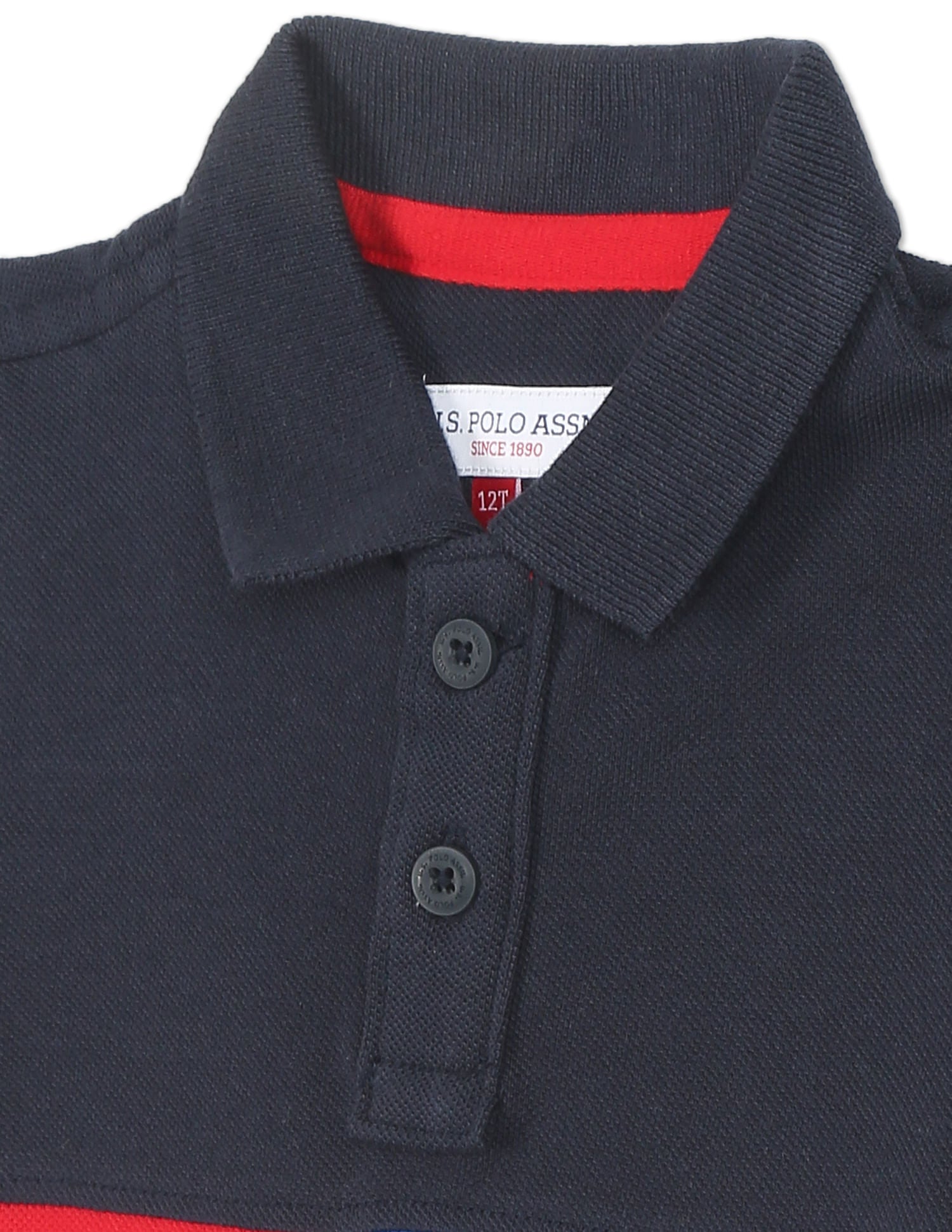 Ribbed Collar Colour Block Polo Shirt Navy - U.S. Polo Assn. India | Large