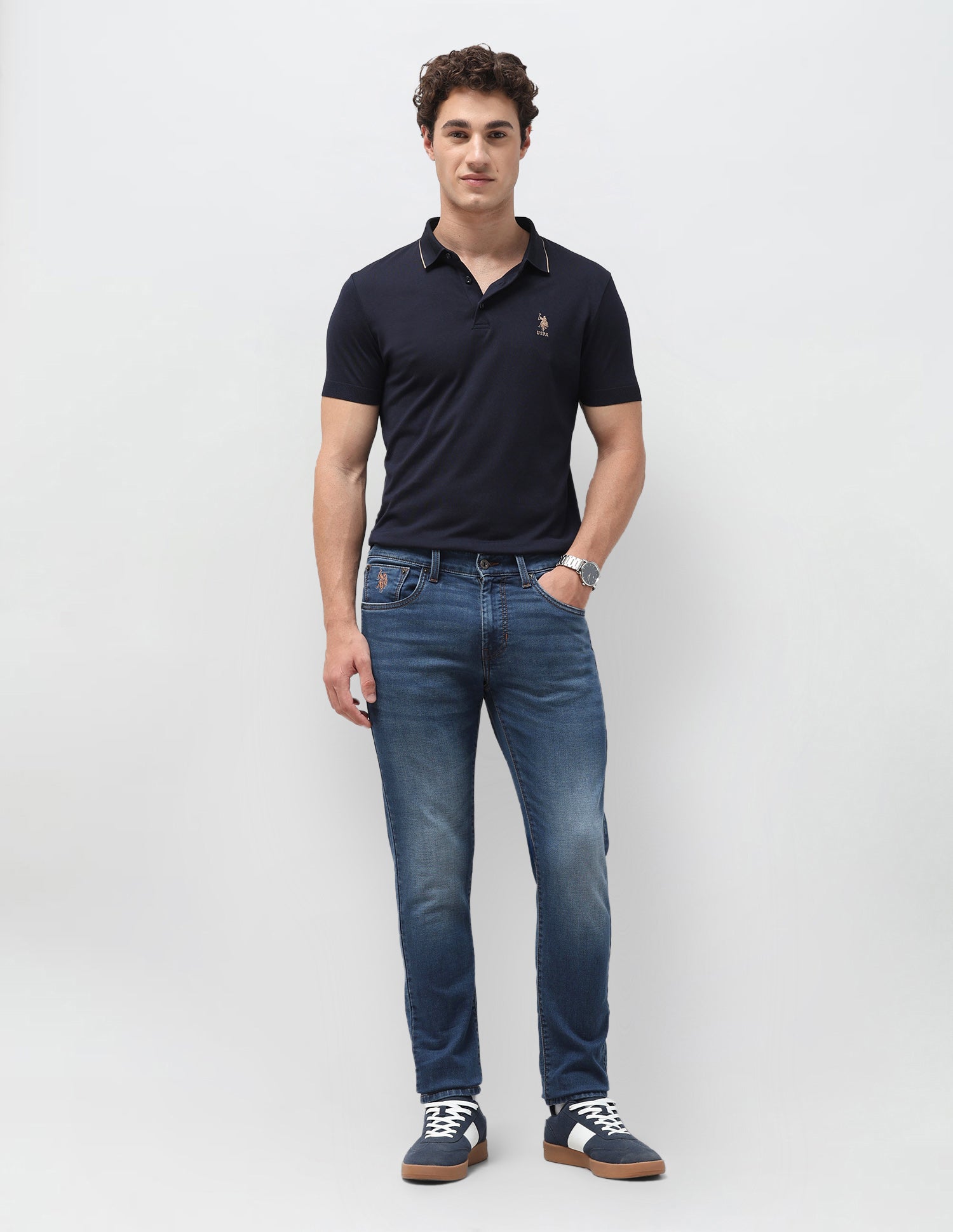 Regallo Skinny Fit Blue Jeans Blue - U.S. Polo Assn. India | Large