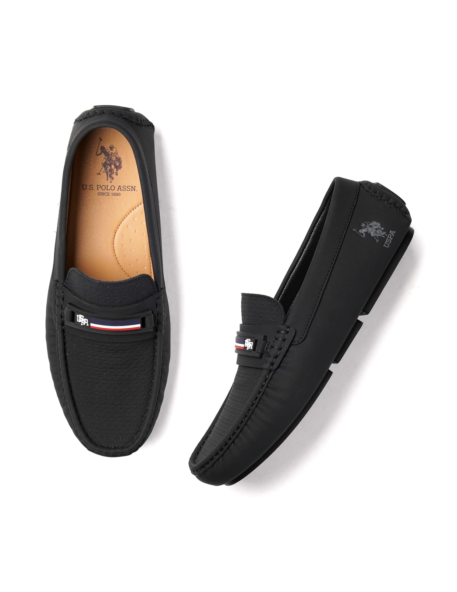 Men Teno Textured Loafer Black - U.S. Polo Assn. India | Large