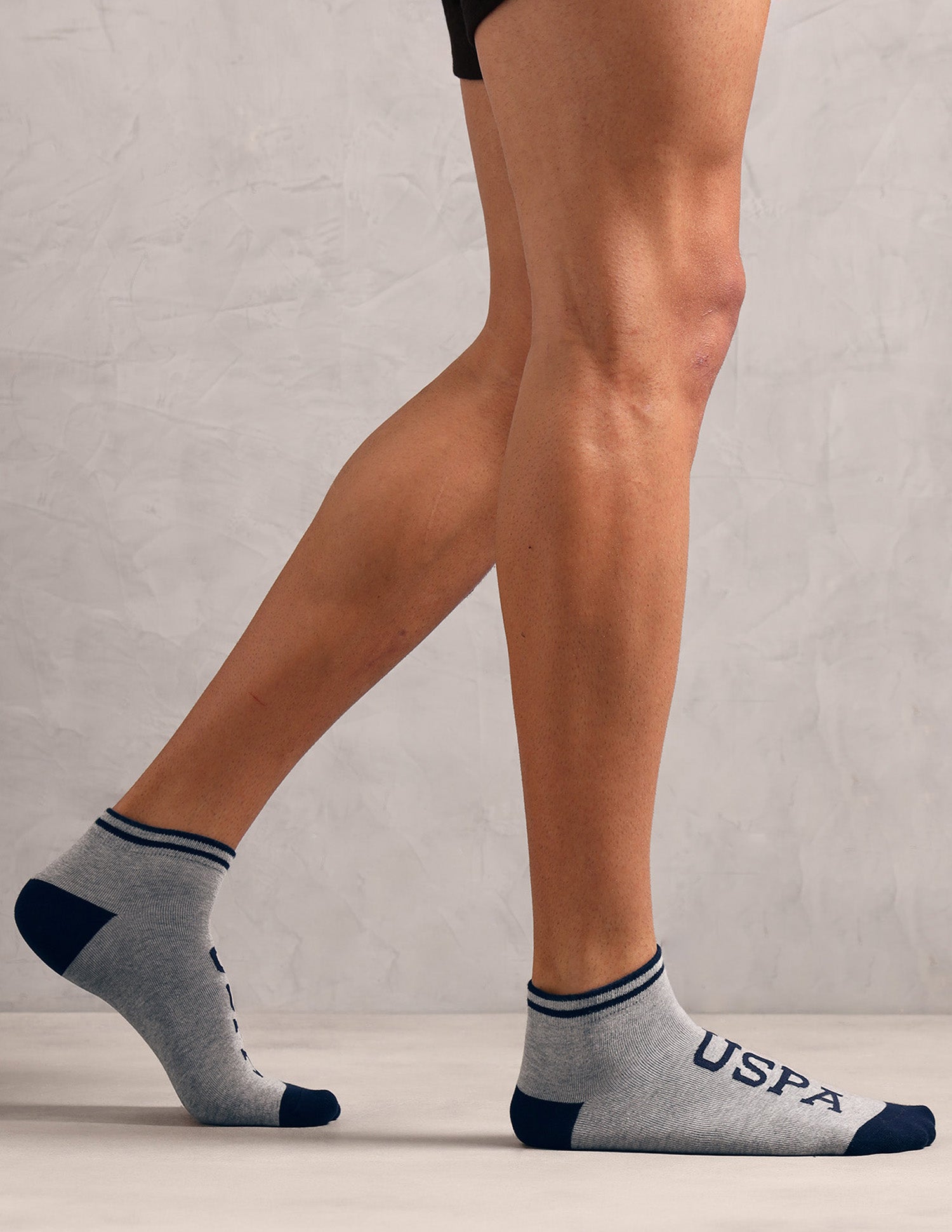 Super Soft Stretch ES010 Socks - Pack Of 3 Navy, Black, Light Grey Mel - U.S. Polo Assn. India | Large